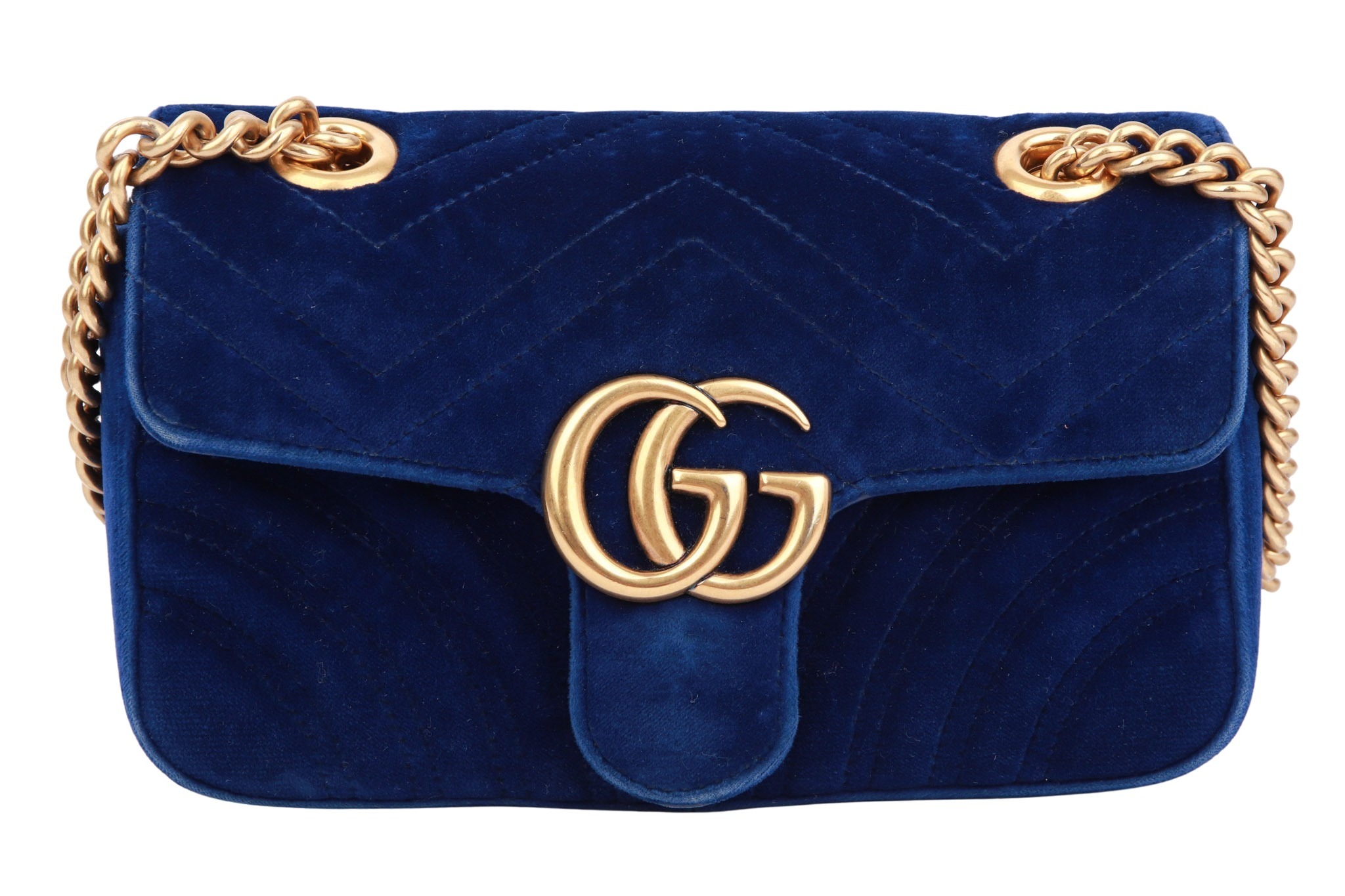 Gucci Marmont Small Samt Blau