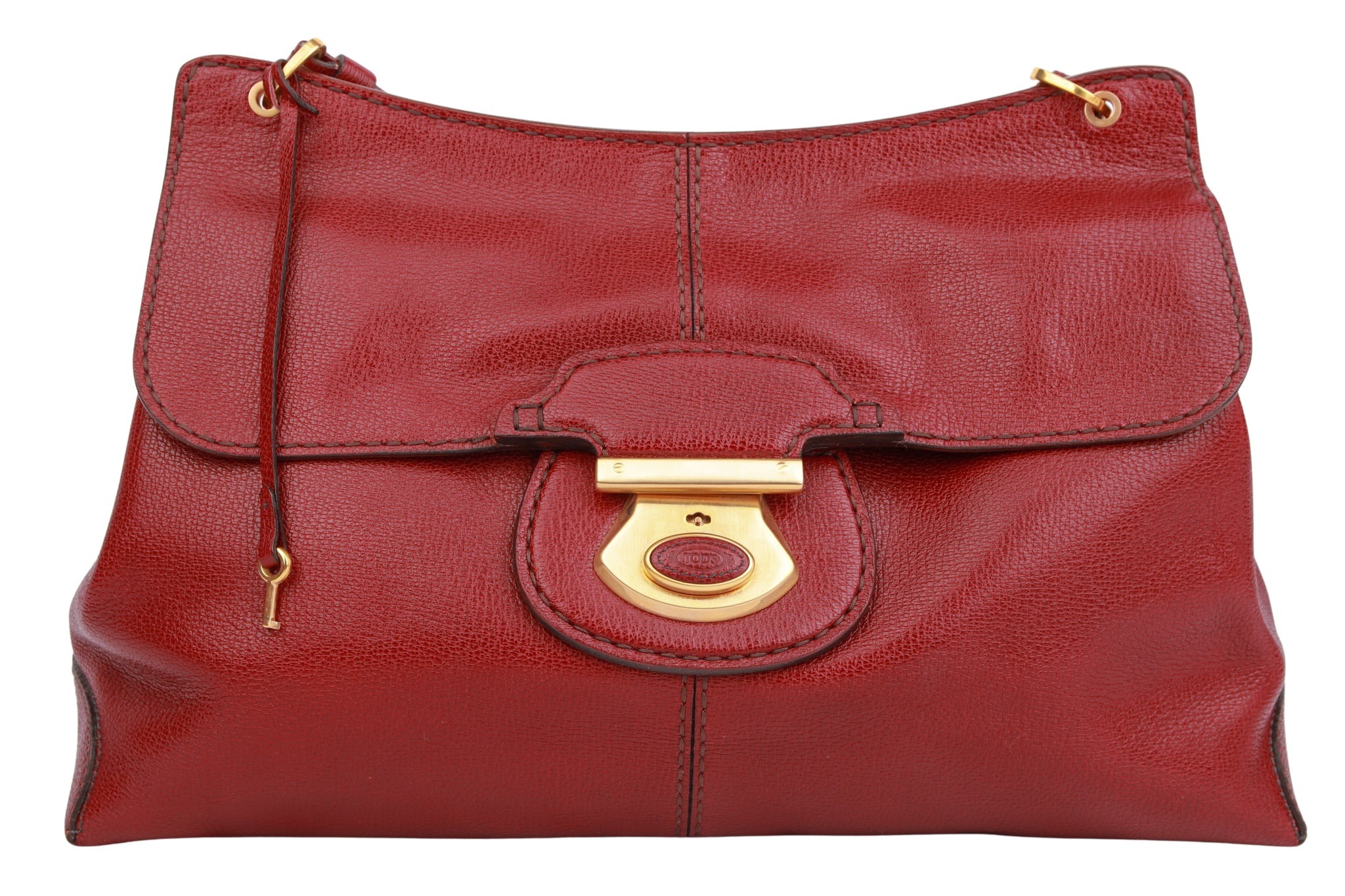 Tod's Handtasche Leder Bordeauxrot