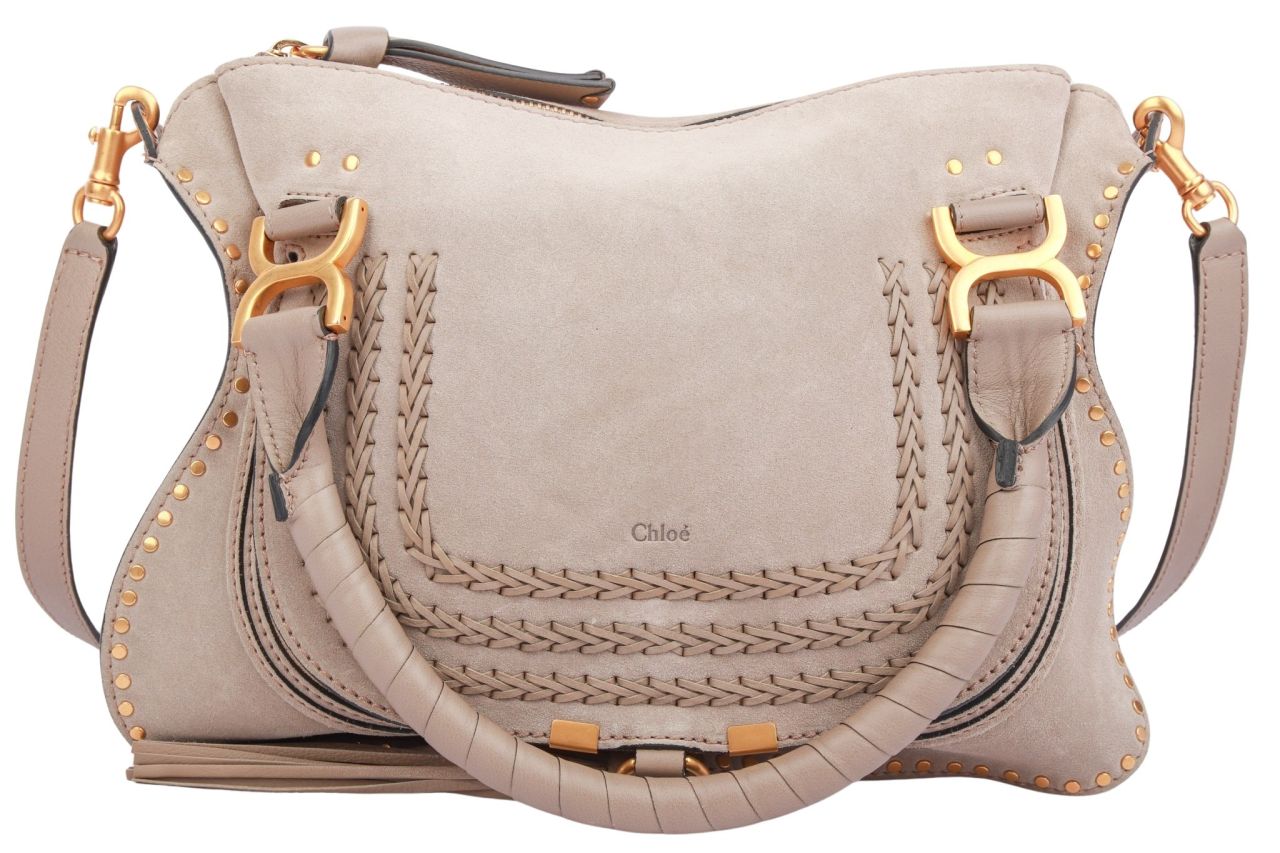 Chloé Marcie Medium Wildleder Grau Inkl. Schultergurt