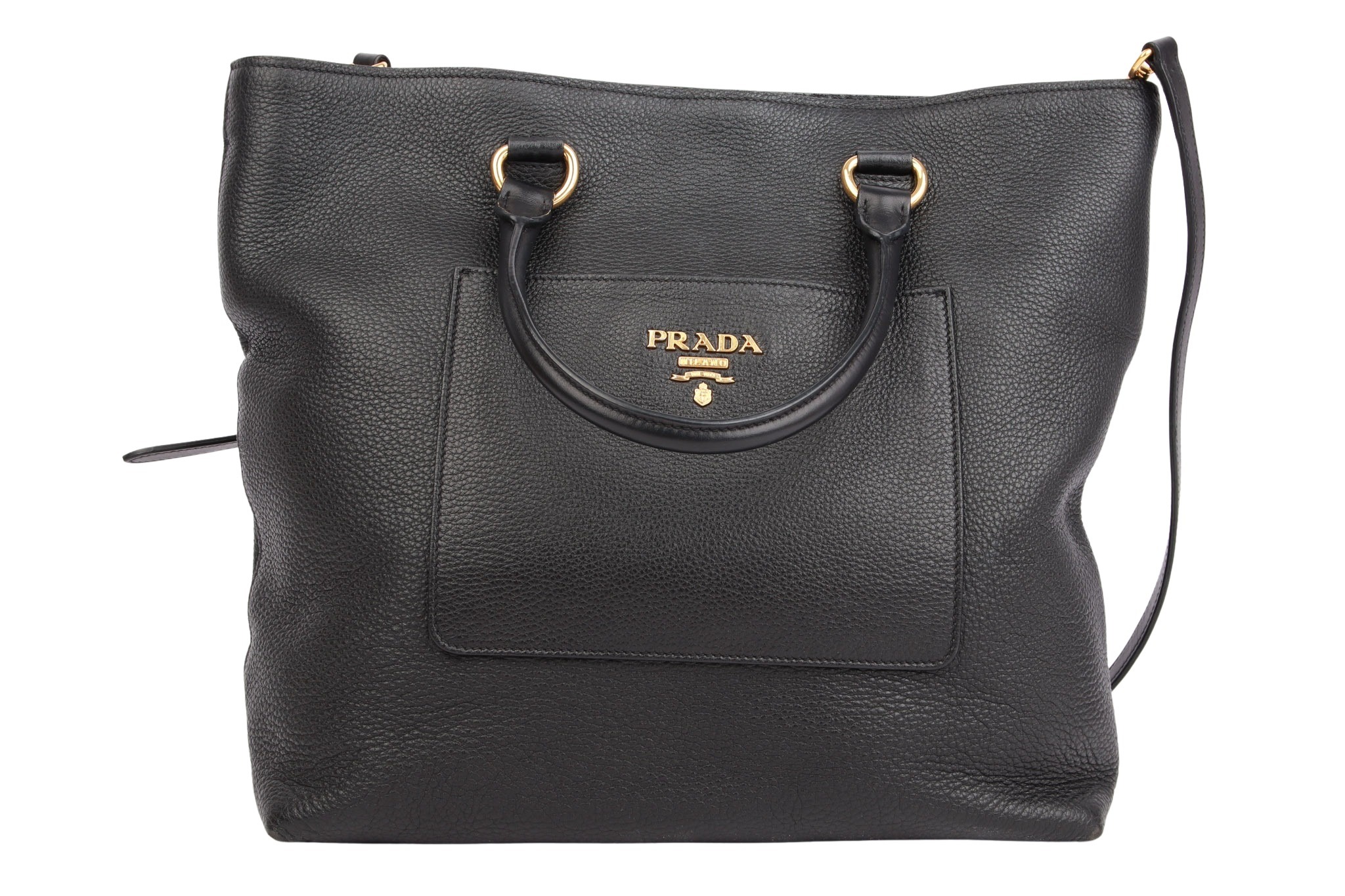 Prada Shopper Leder Schwarz