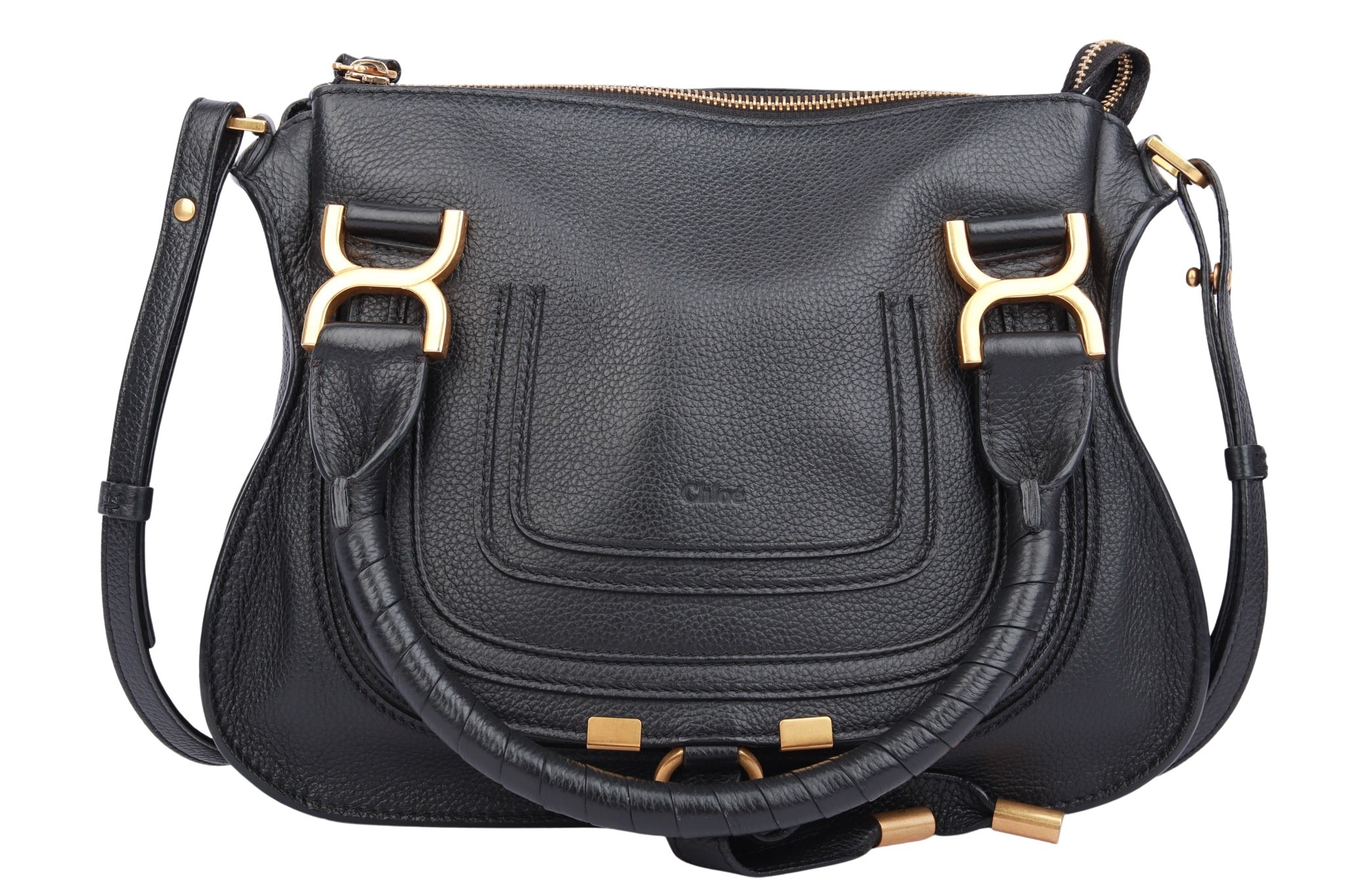 Chloé Marcie Small Leder Schwarz Inkl. Schultergurt