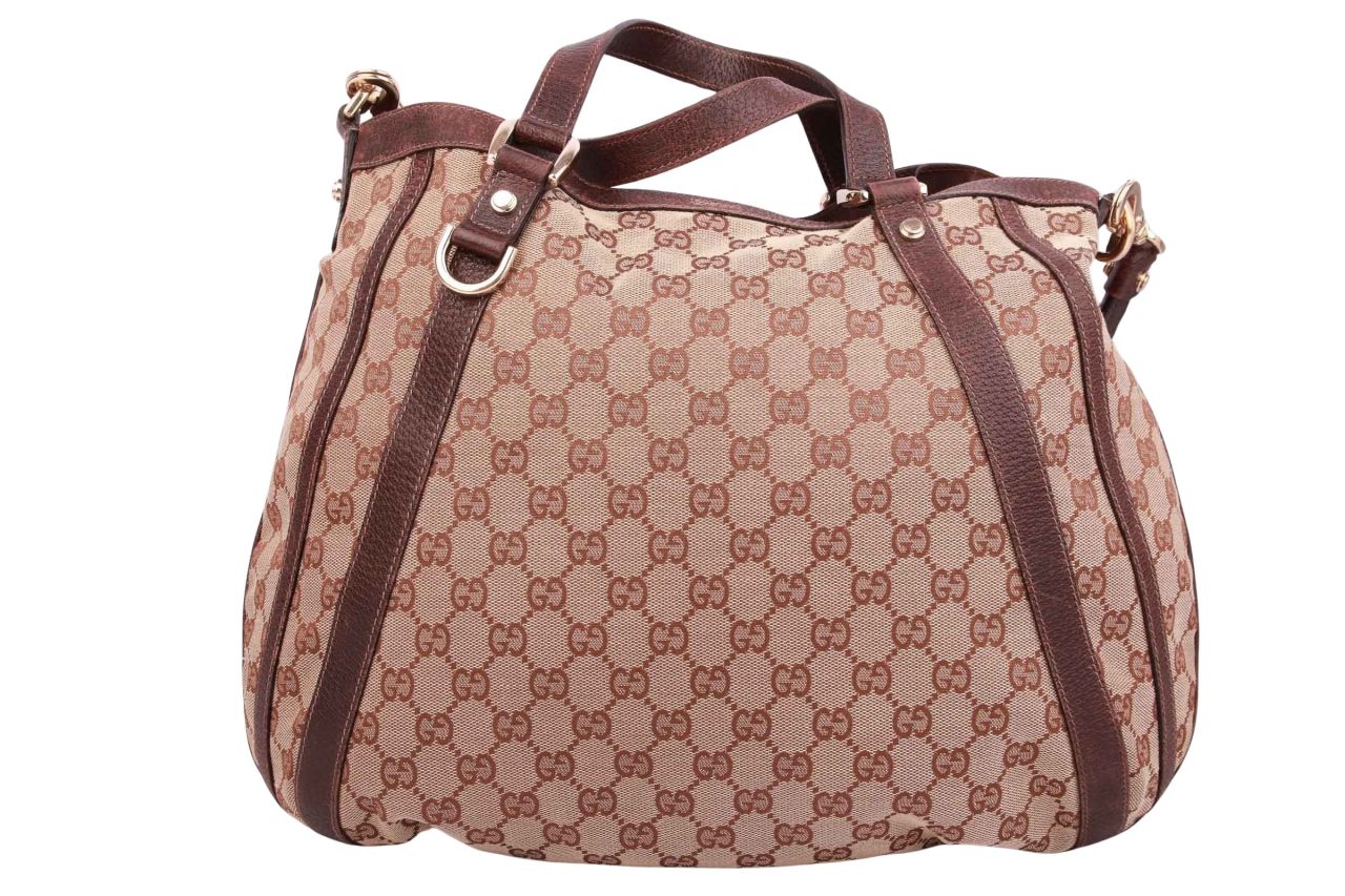 Gucci Hobo Schultertasche Guccissima Canvas Beige