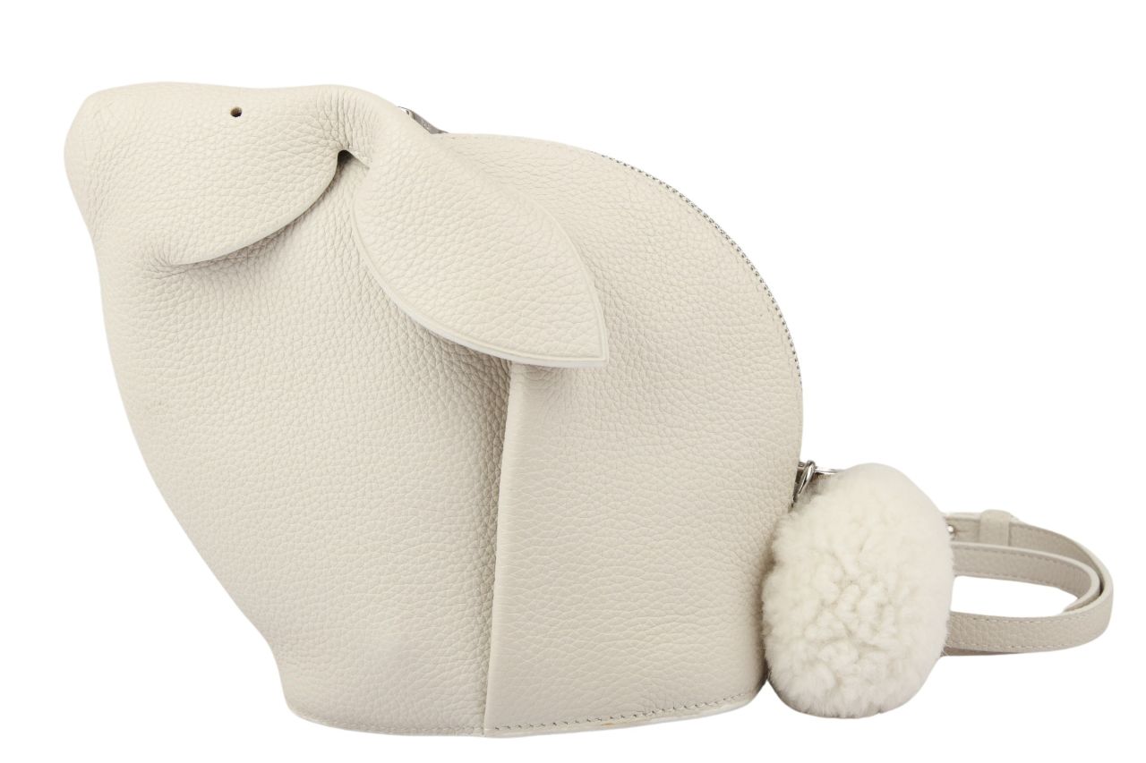 Loewe Mini Bunny Bag in Classic Calfskin in White
