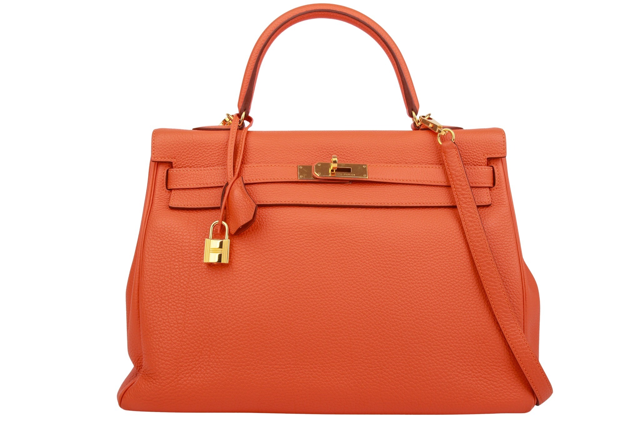 Hermès Kelly 35 Orange Clémence Leder