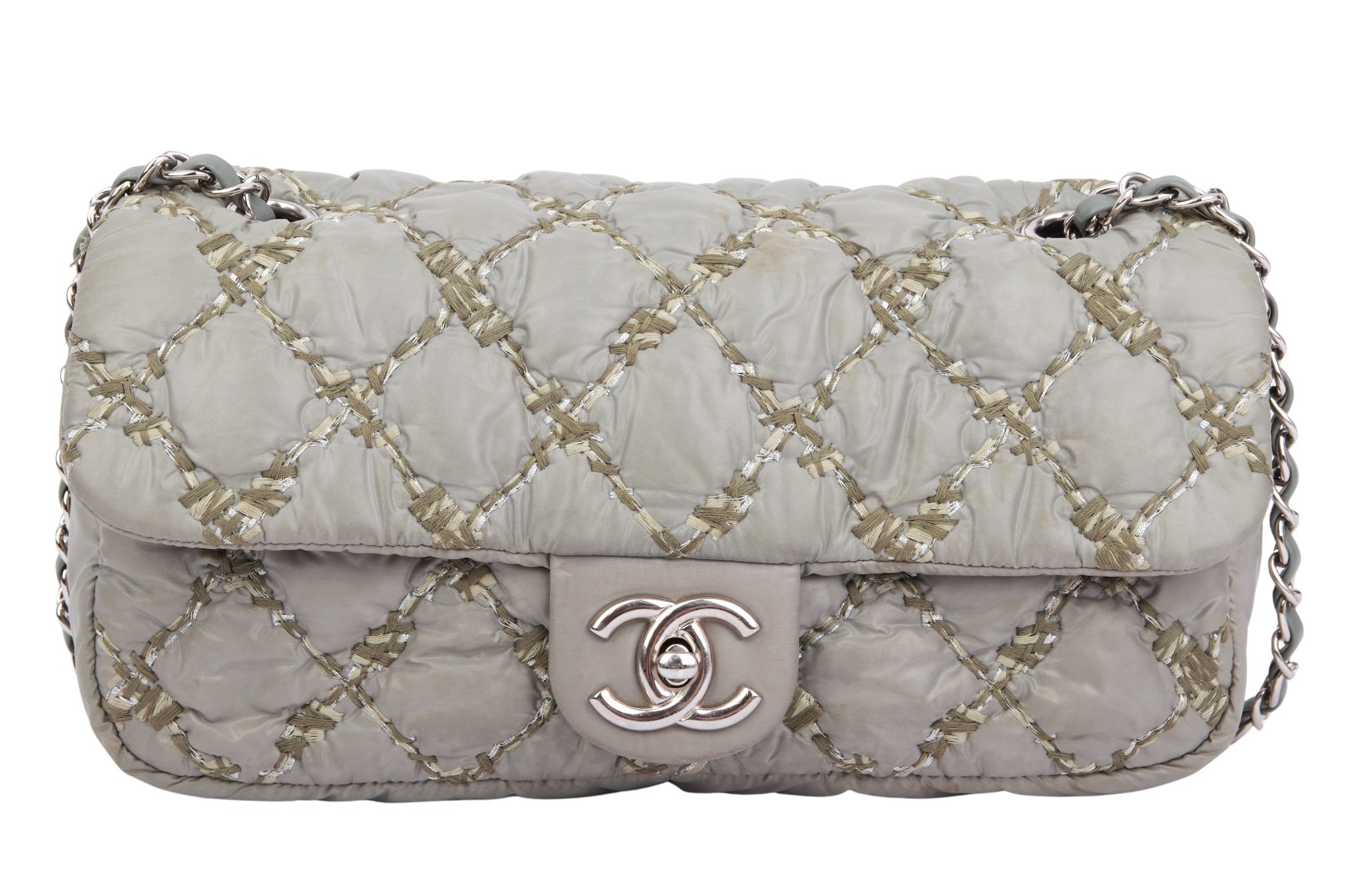 Chanel Puffy Shoulder Bag Grau / Hellgrün