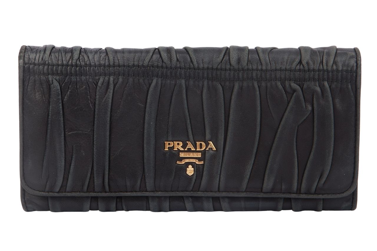 Prada Portemonnaie Leder Schwarz