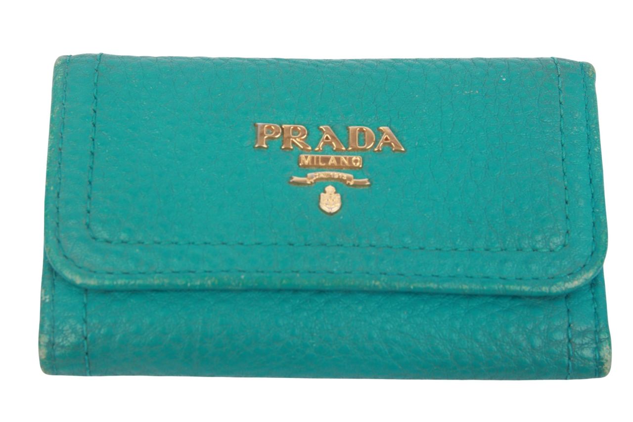 Prada Schlüsseletui Leder Türkis