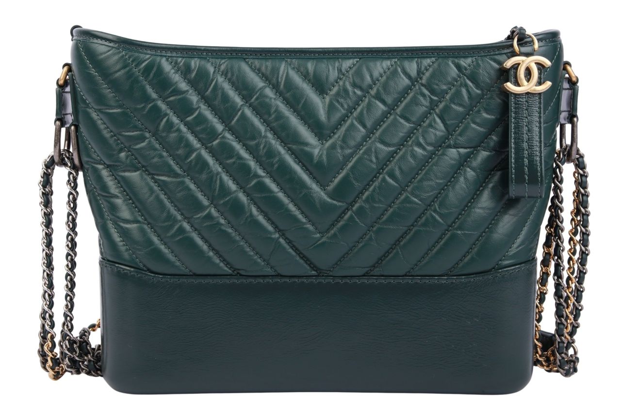 Chanel Gabrielle Medium Grün Leder