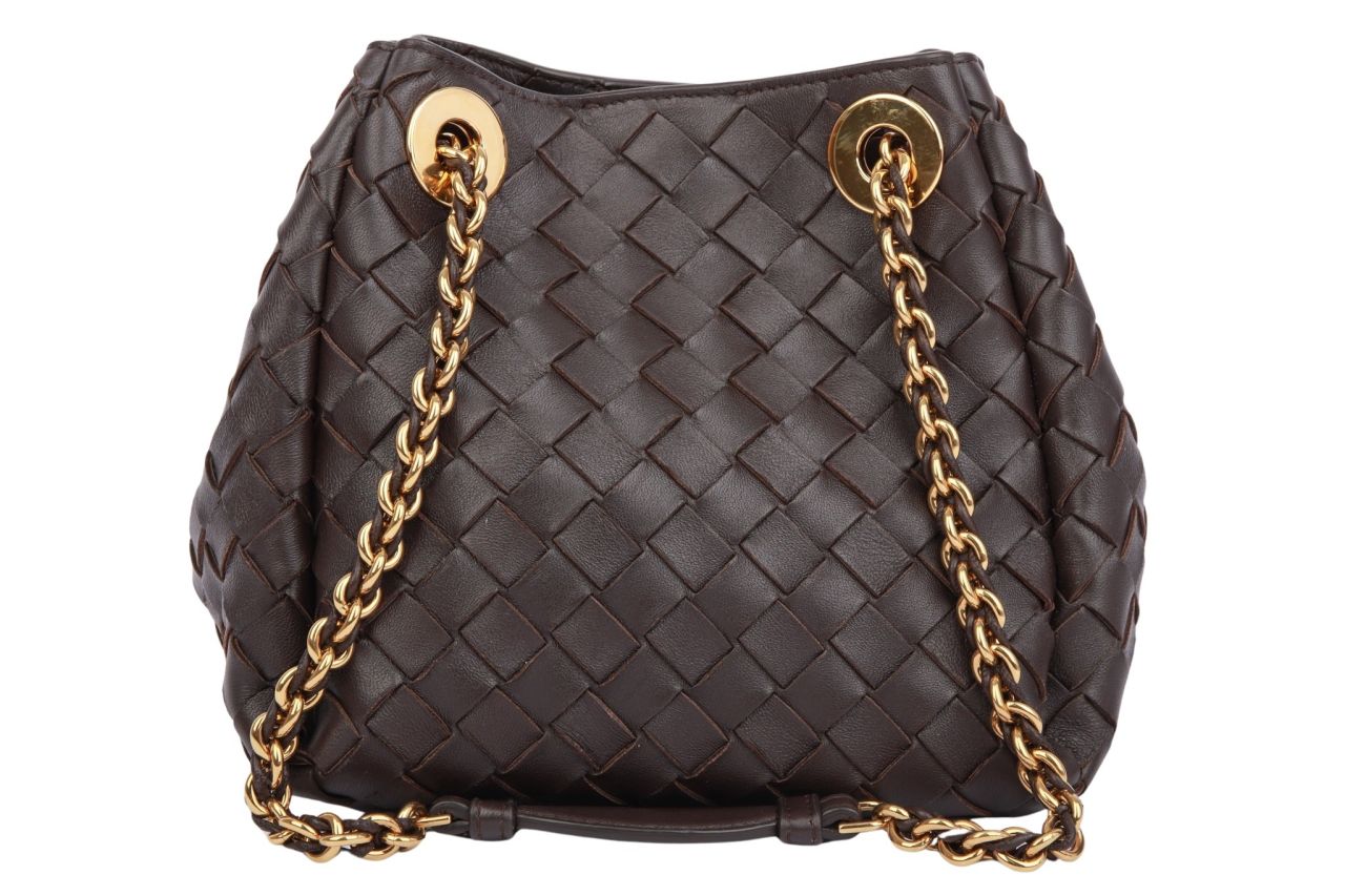 Bottega Veneta Intrecciato Parachute Bag Braun Leder