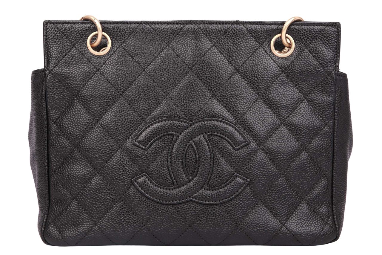 Chanel Petite Timeless Tote Kaviarleder Schwarz