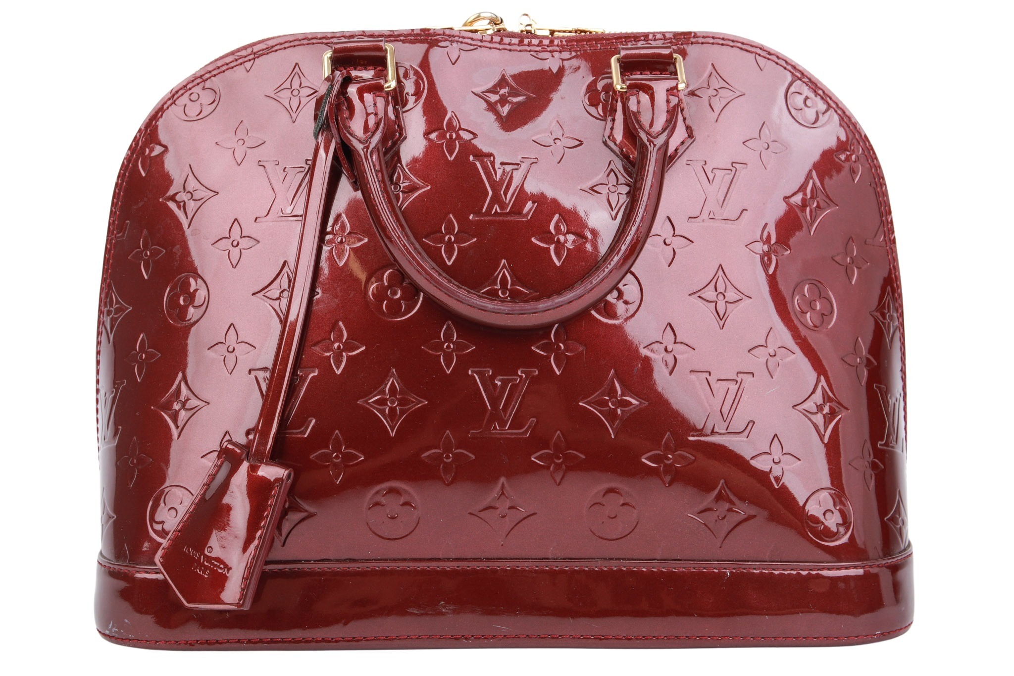 Louis Vuitton Alma Monogram Vernis Dunkelrot