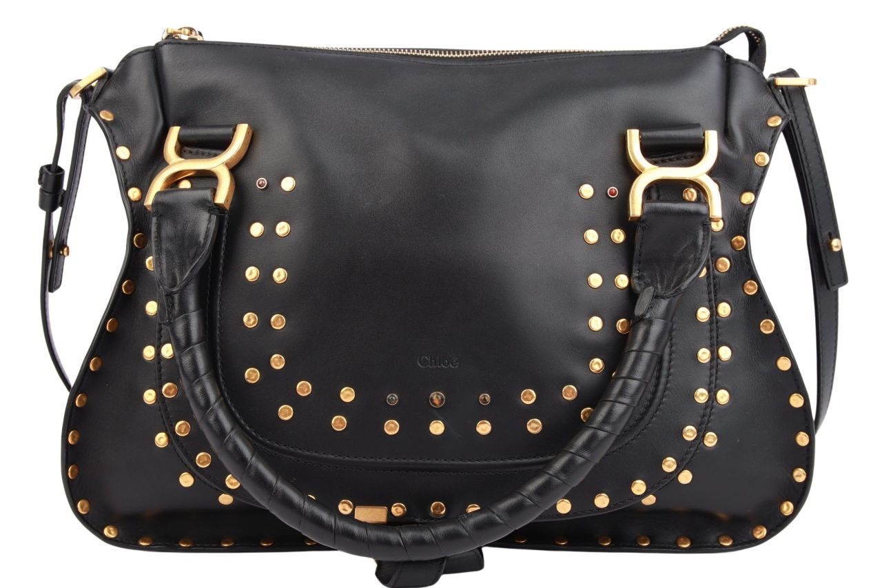 Chloé Marcie Medium Schwarz mit Nieten