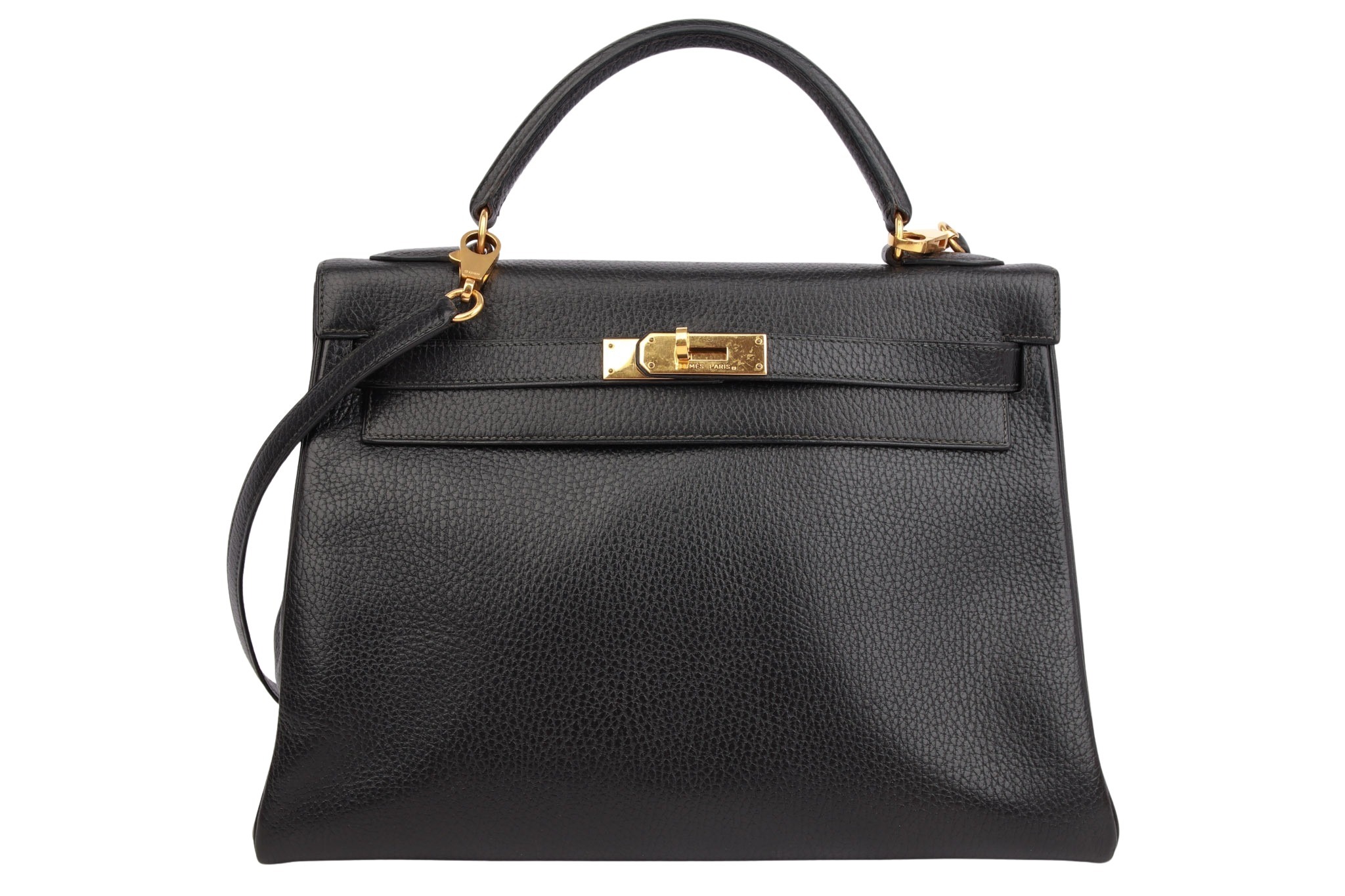 Hermès Kelly 32 Retourné Ardennes Noir