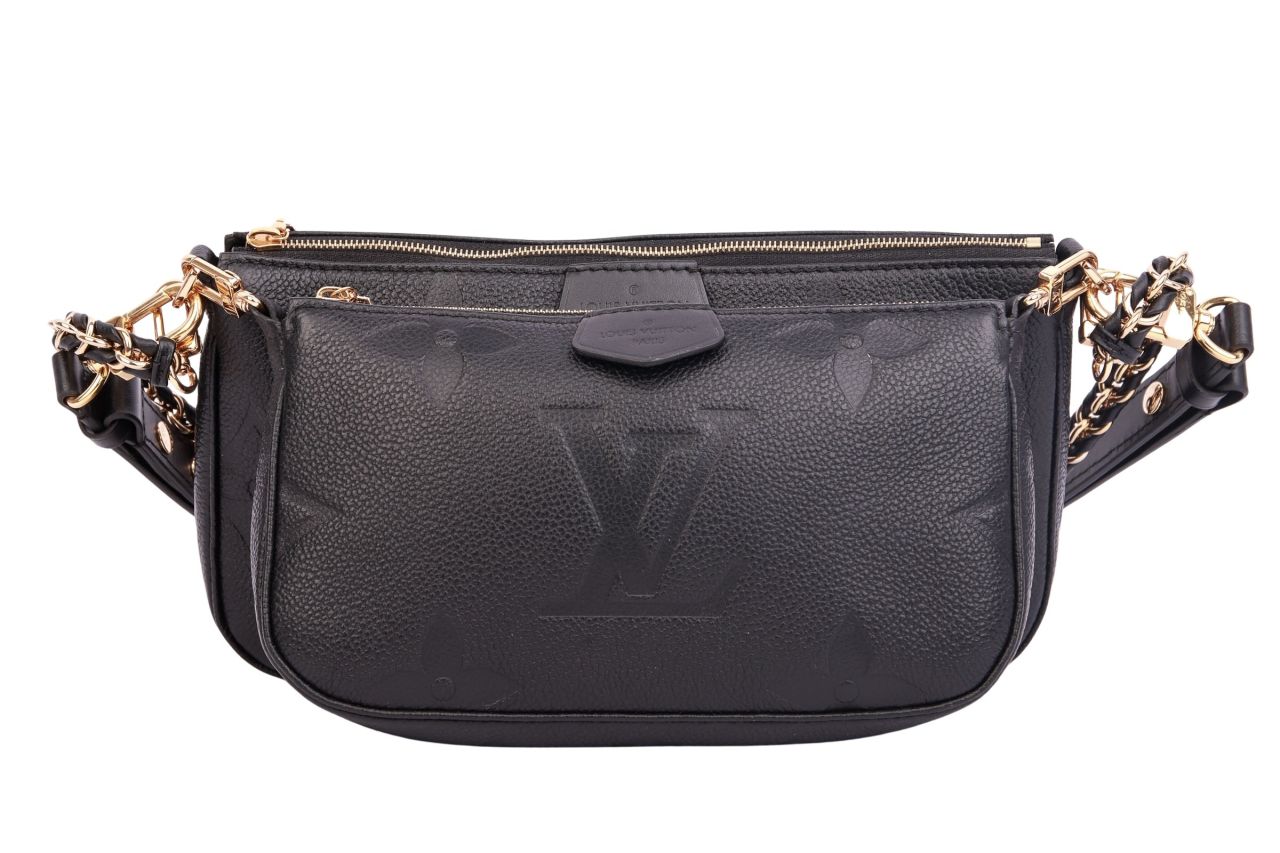 Louis Vuitton Multi Pochette Accessoires Empreinte Kalbseder Schwarz