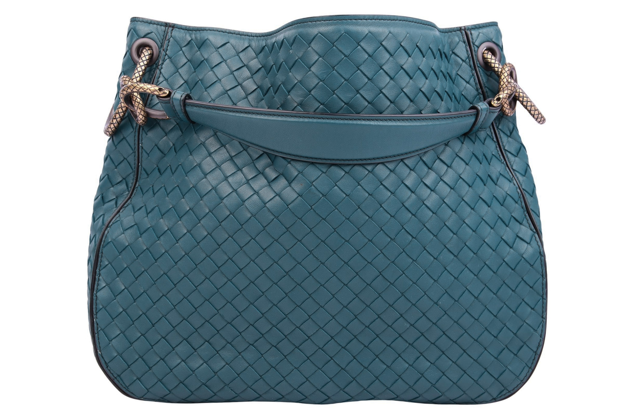 Bottega Veneta Loop Intrecciato Nappaleder Petrol