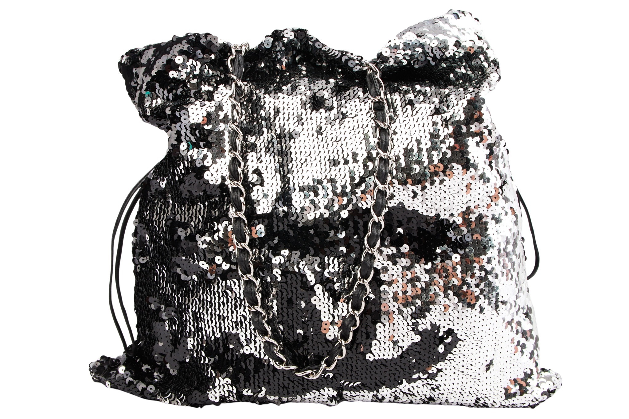 Chanel Summer Nights Pailletten Bag Schwarz / Silber