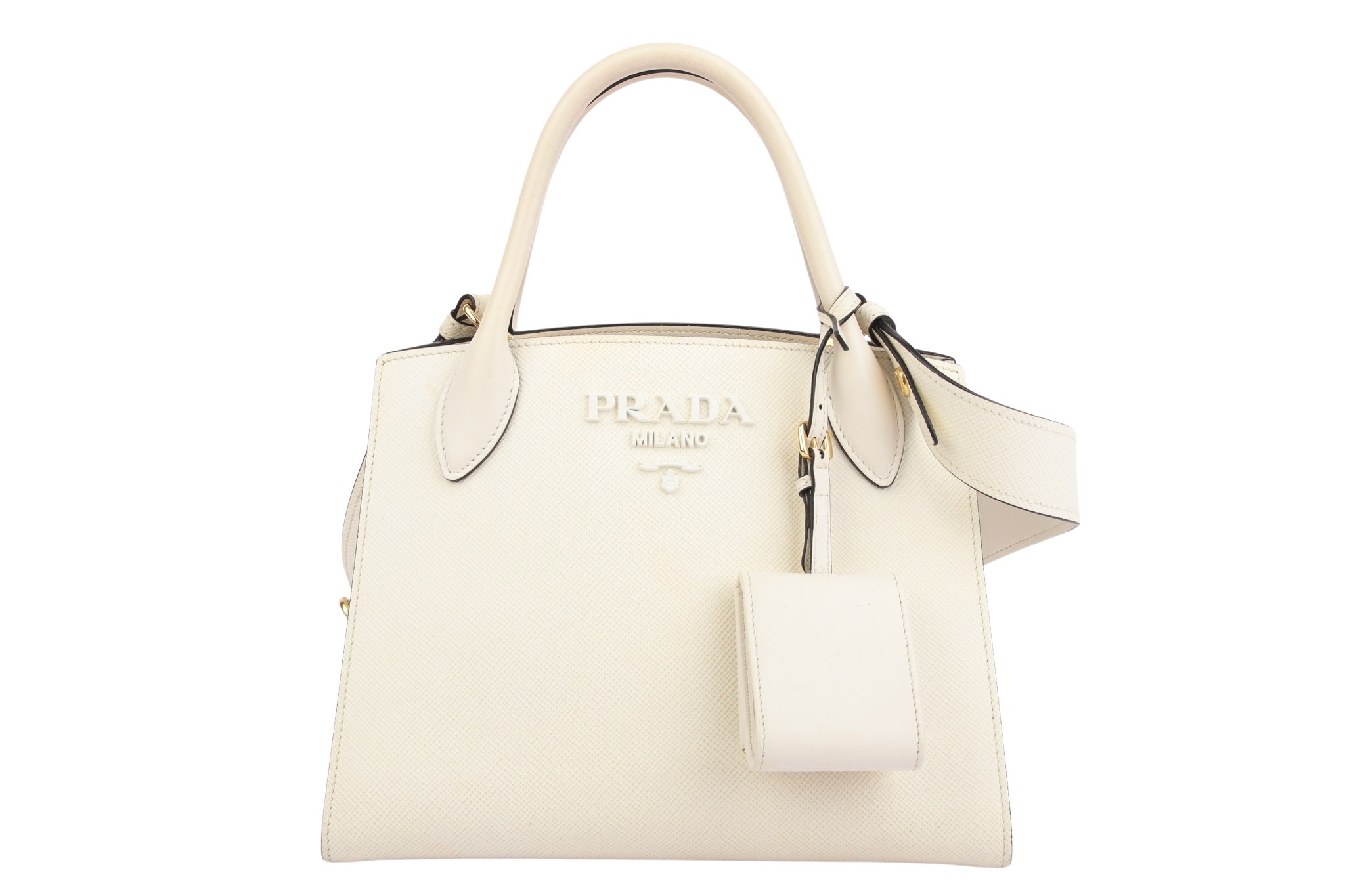 Prada Monochrome Handtasche Saffiano Weiß