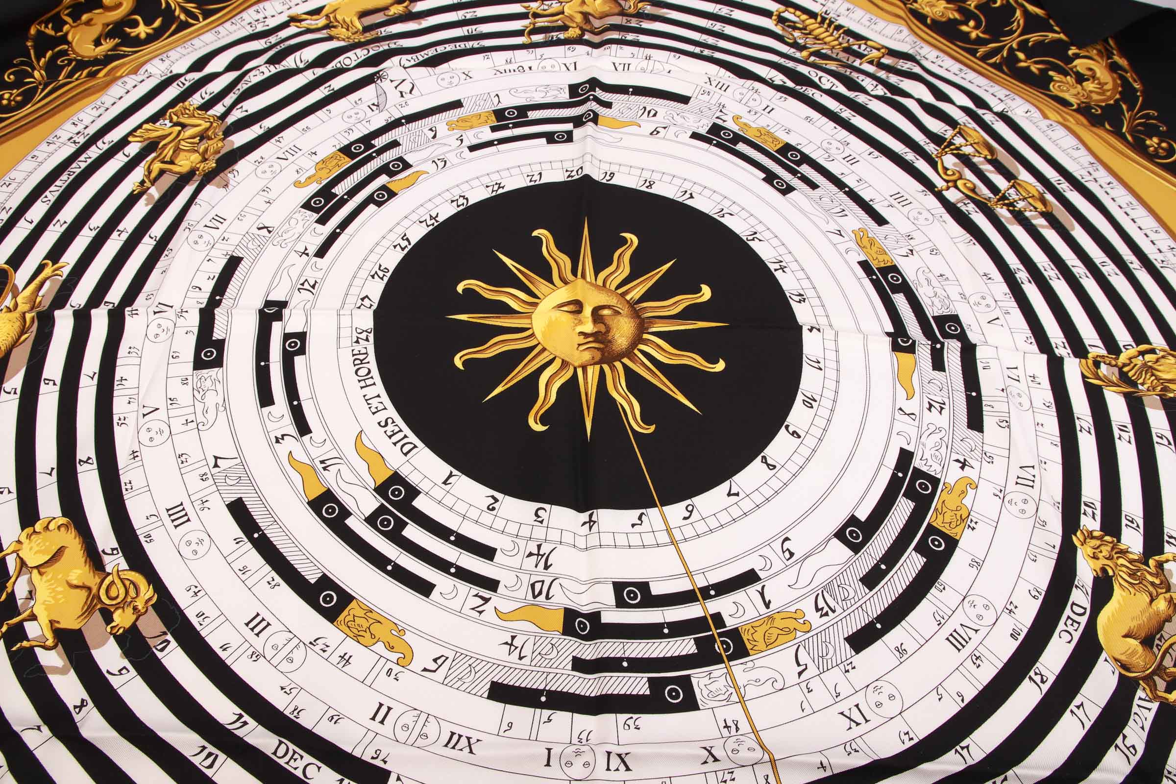 Hermès Carré "Dies et Hore" Seide 90 x 90 cm