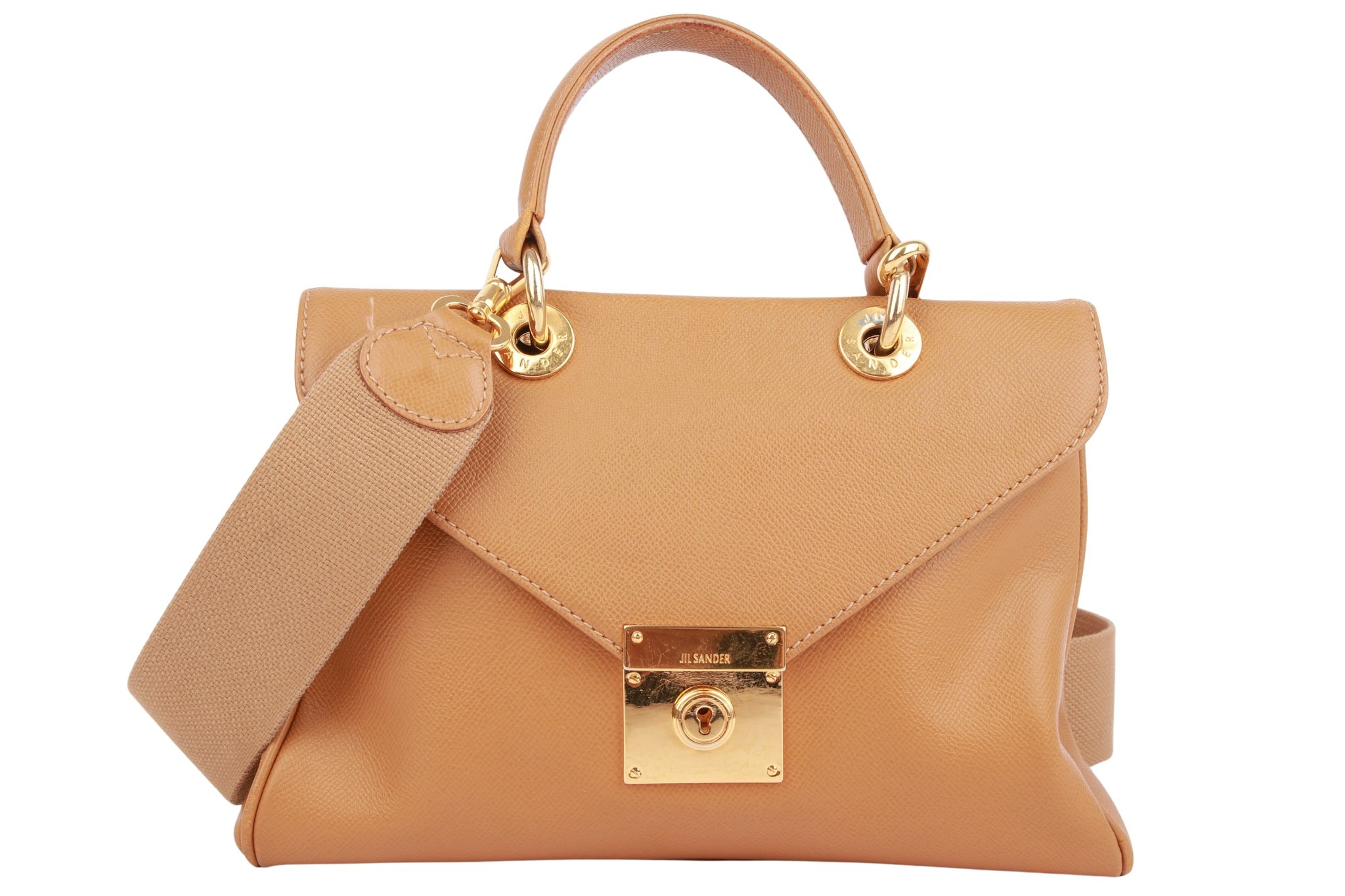 Jil Sander Handtasche Hellbraun Leder