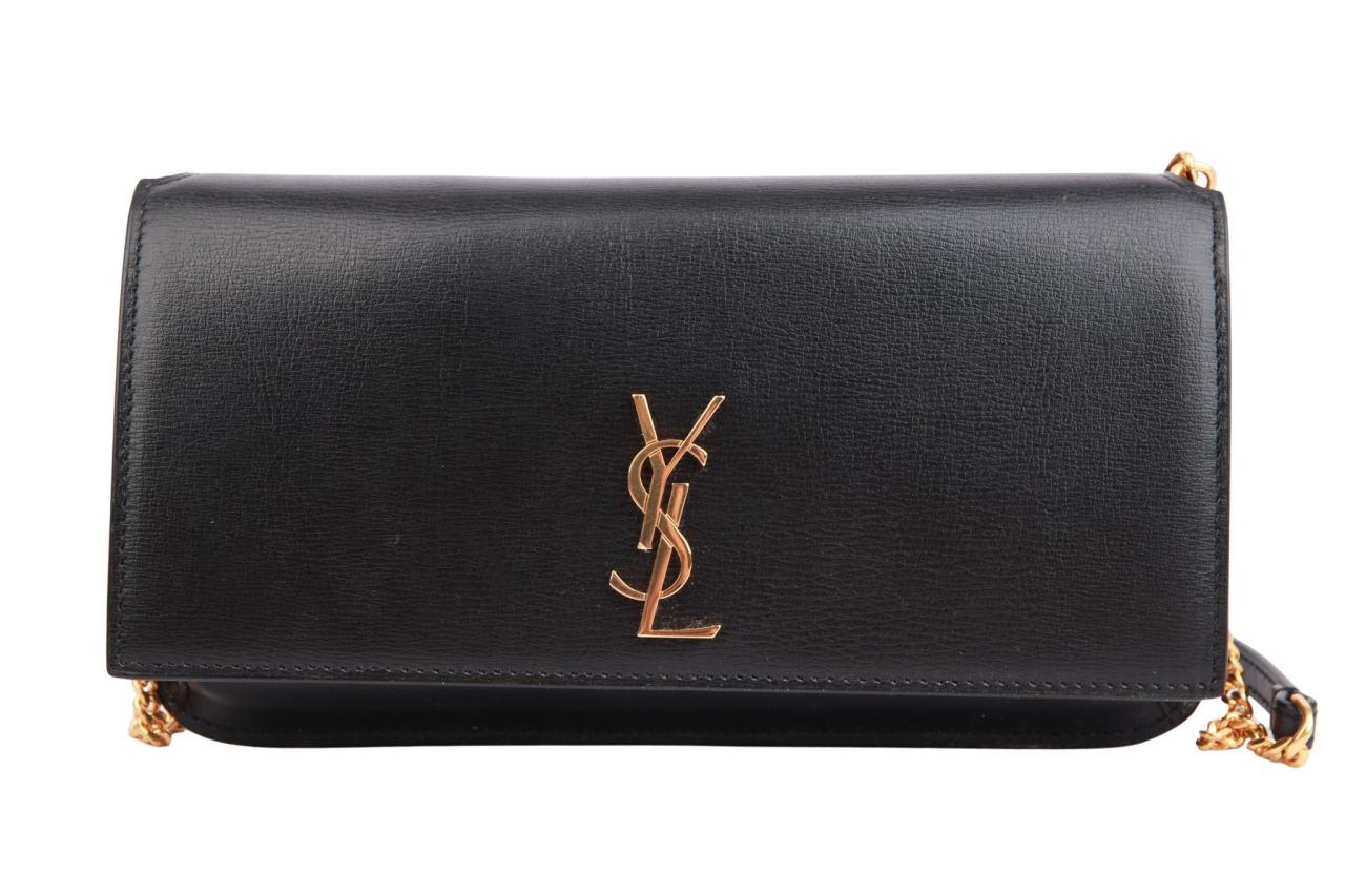 Saint Laurent Cassandra Clutch Leder Schwarz