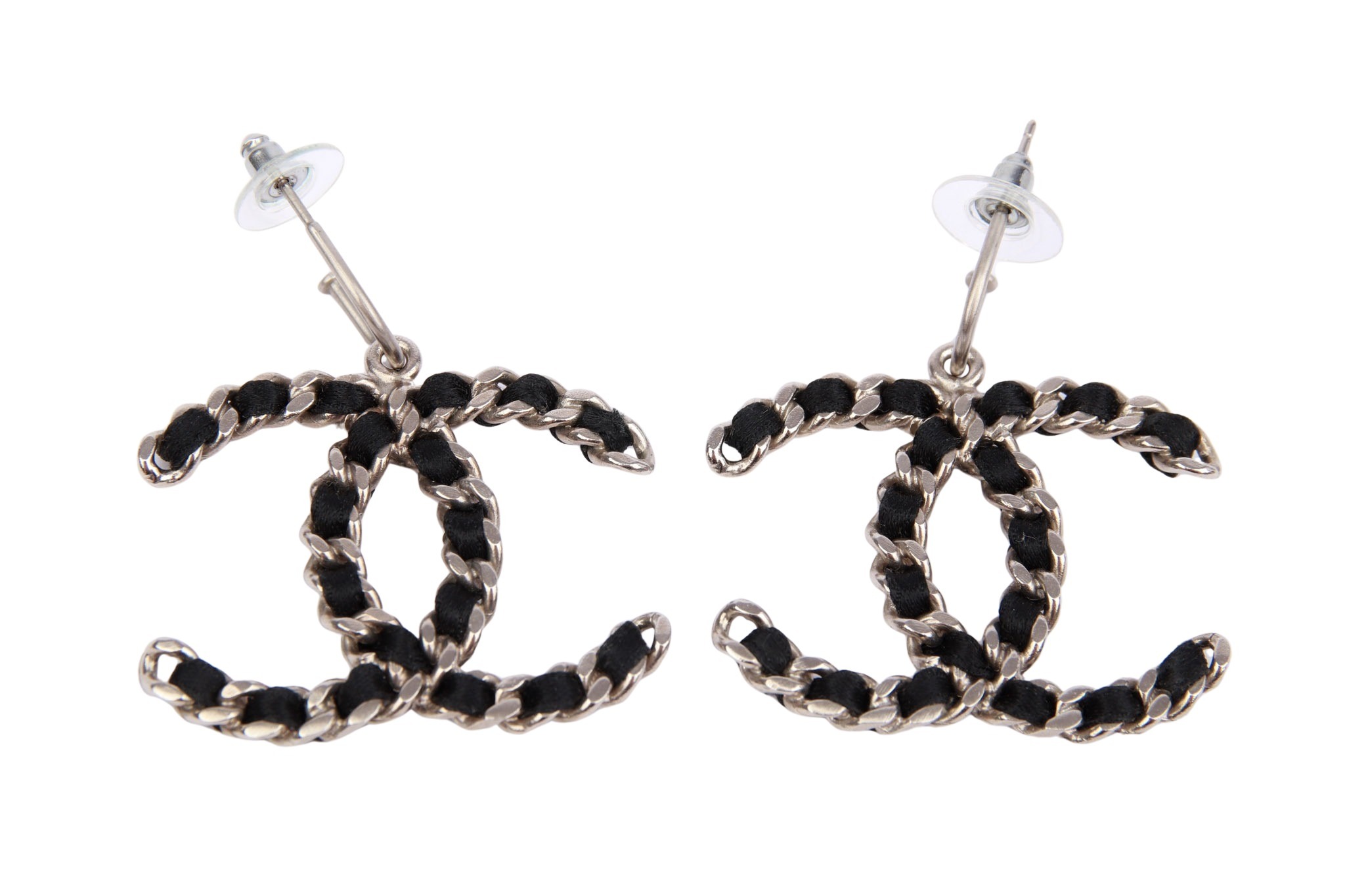 Chanel Ohrringe CC Silber