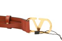Vorschau: Valentino Garavani Gürtel V-Logo Gr. 80 Leder Braun Vorschau: Valentino Garavani Gürtel V-Logo Gr. 80 Leder Braun