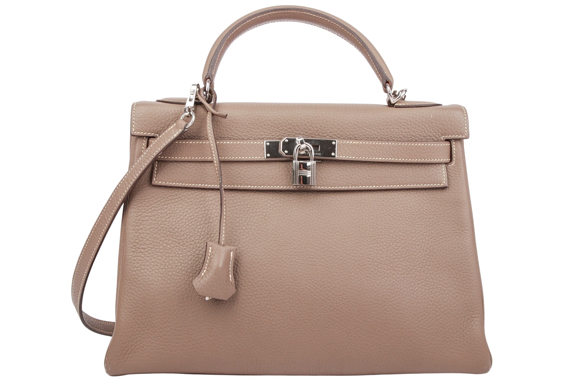 Hermès Kelly 32 Taurillon Clemence Etoupe