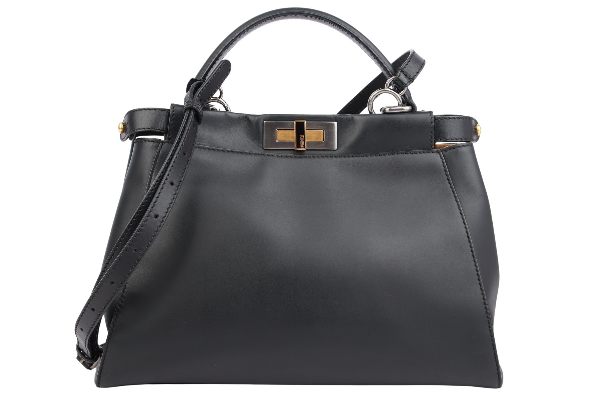 Fendi Peekaboo Medium Schwarz Leder