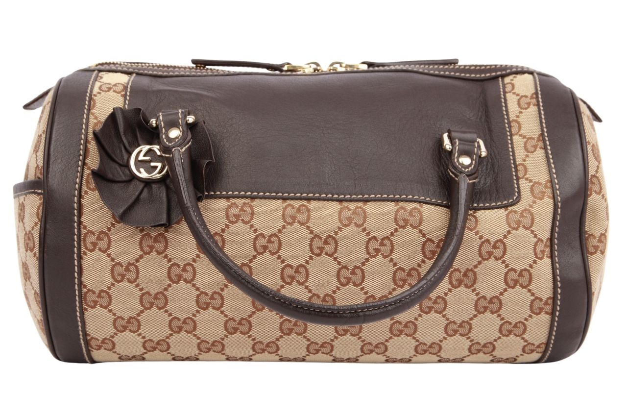 Gucci Boston Bag GG Canvas Brown