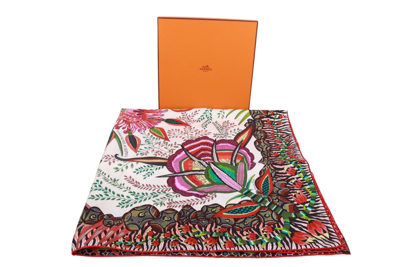 Hermès Carré "Flowers of South Africa" Seide 90 x 90 cm