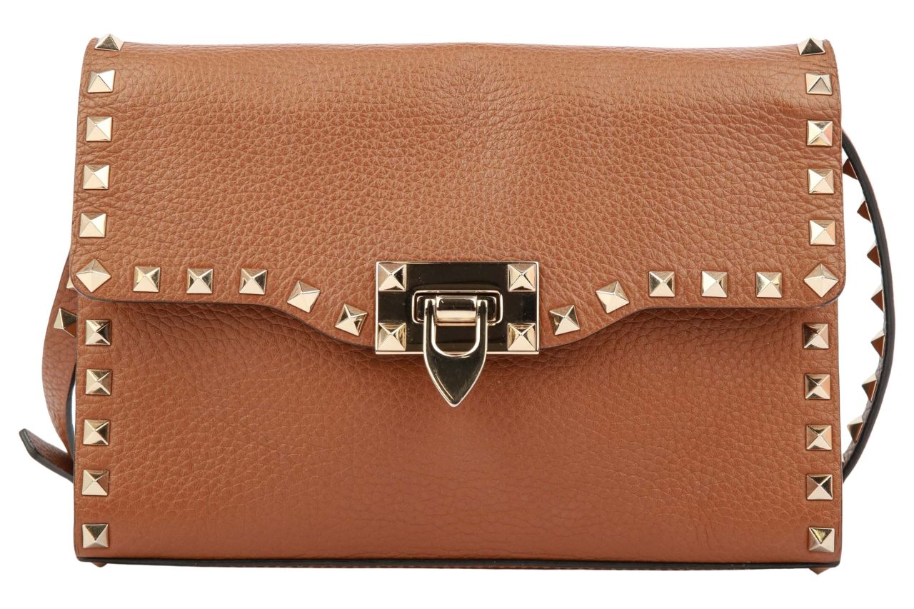 Valentino Gravani Rockstud Shoulder Bag Braun