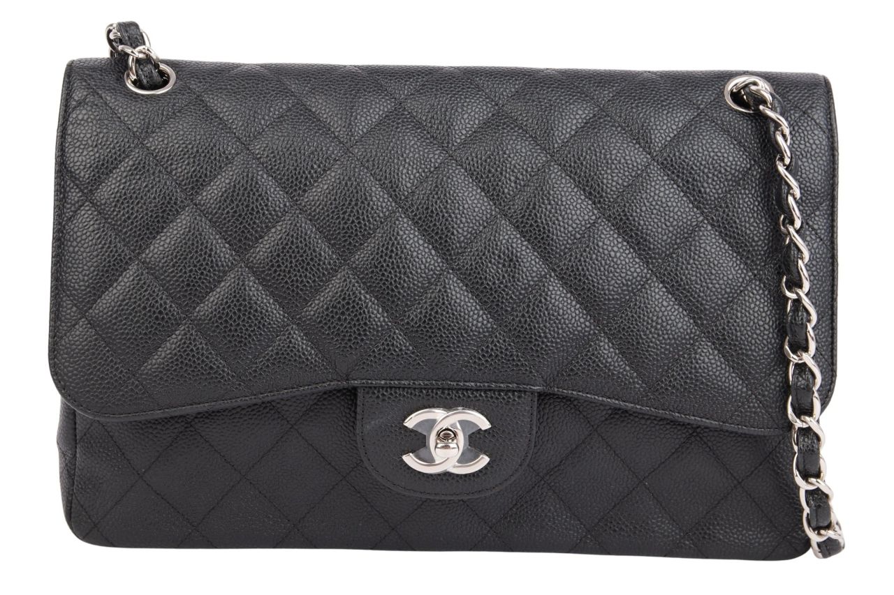 Chanel Timeless Double Flap Bag Jumbo Schwarz