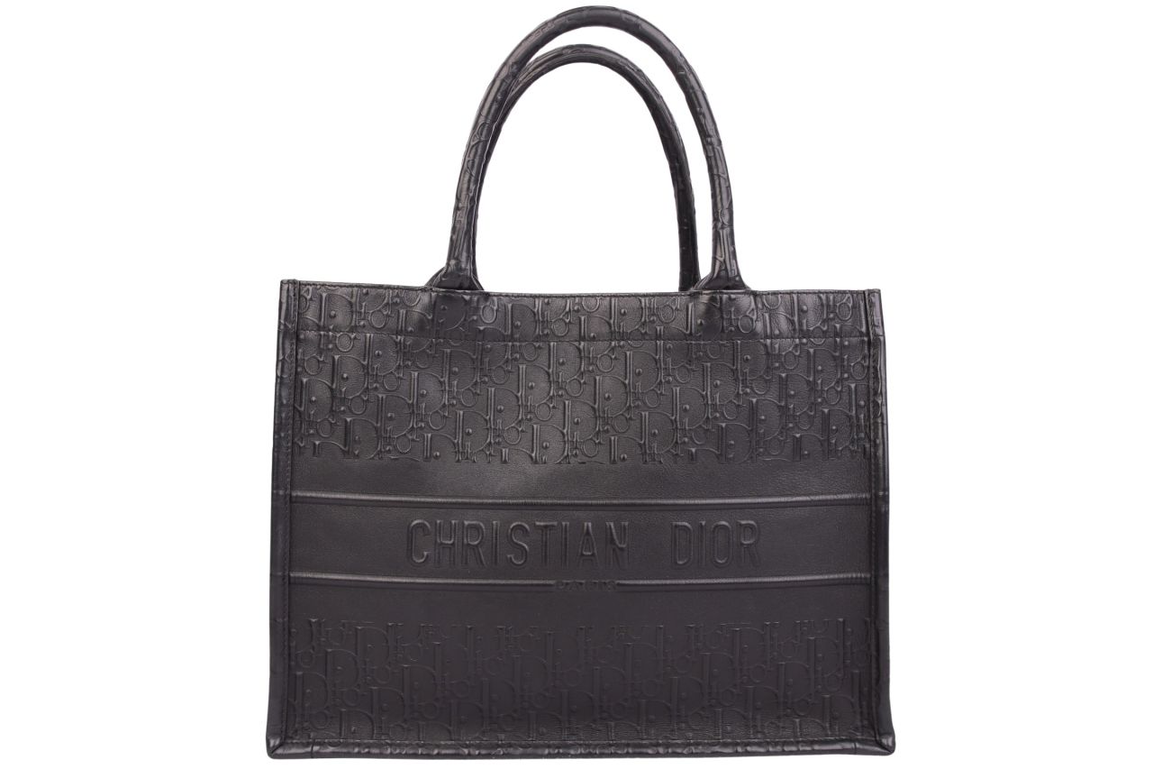 Dior Oblique Book Tote Leder Schwarz