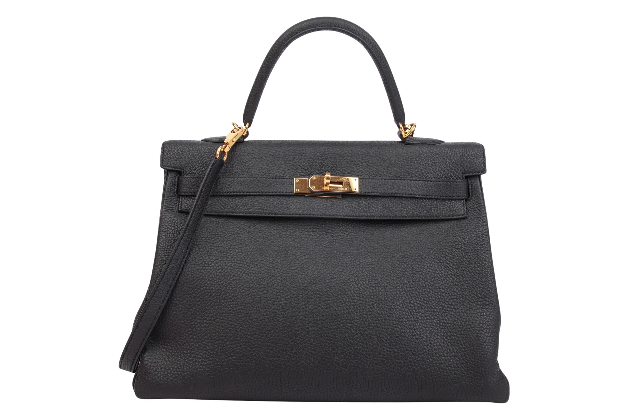 Hermès Kelly 35 Togo Leder Schwarz