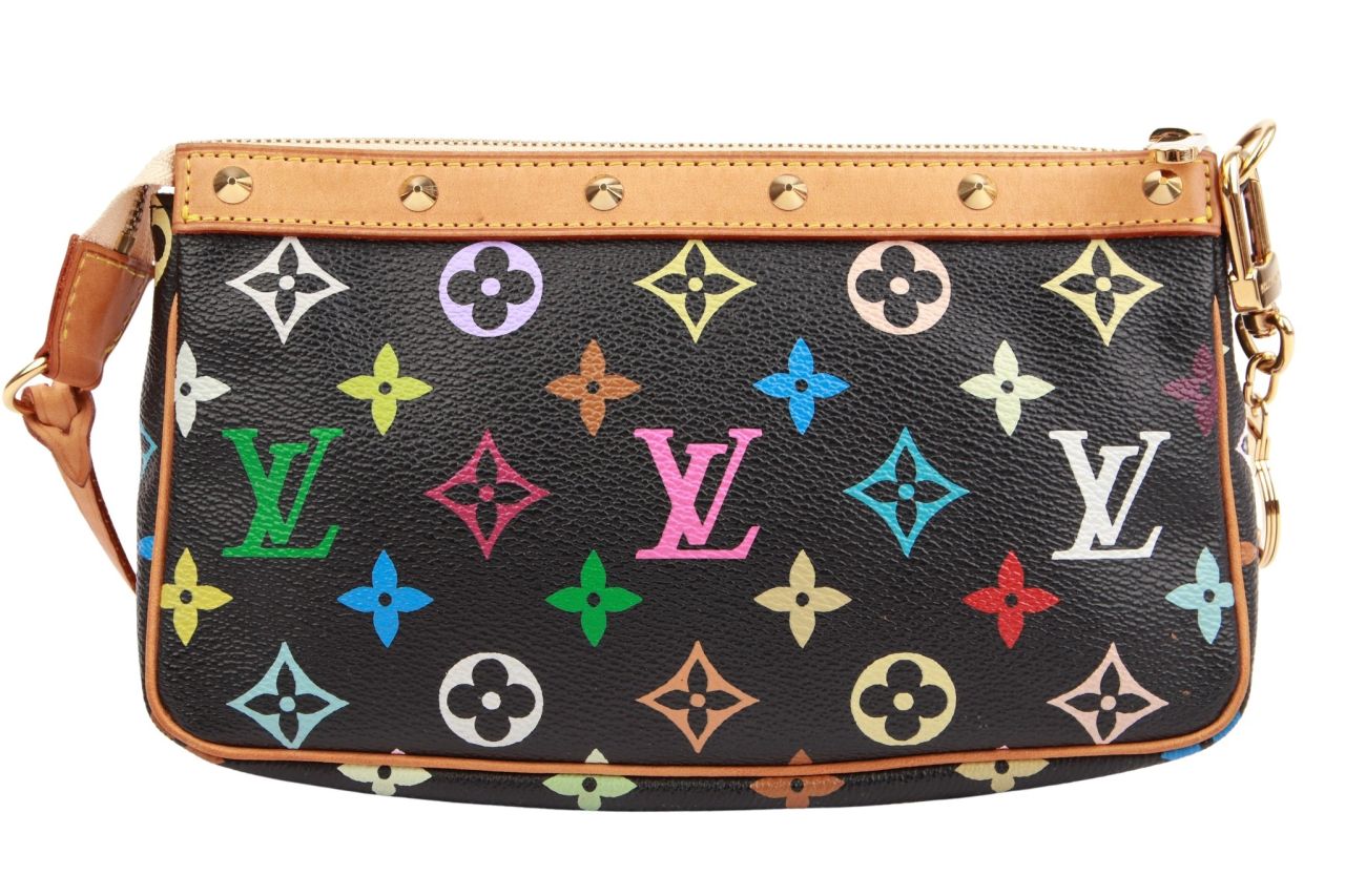 Louis Vuitton Pochette Accessoires Multicolor Monogram Canvas Schwarz