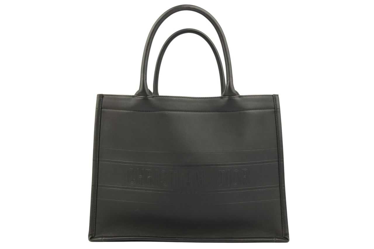 Dior Mittelgroße Book Tote Leder Schwarz