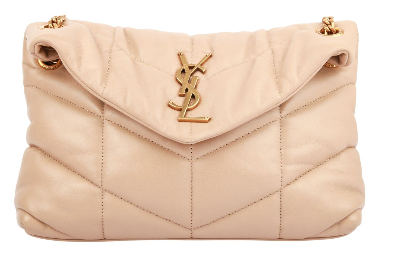 Saint Laurent Loulou Puffer Tasche Beige
