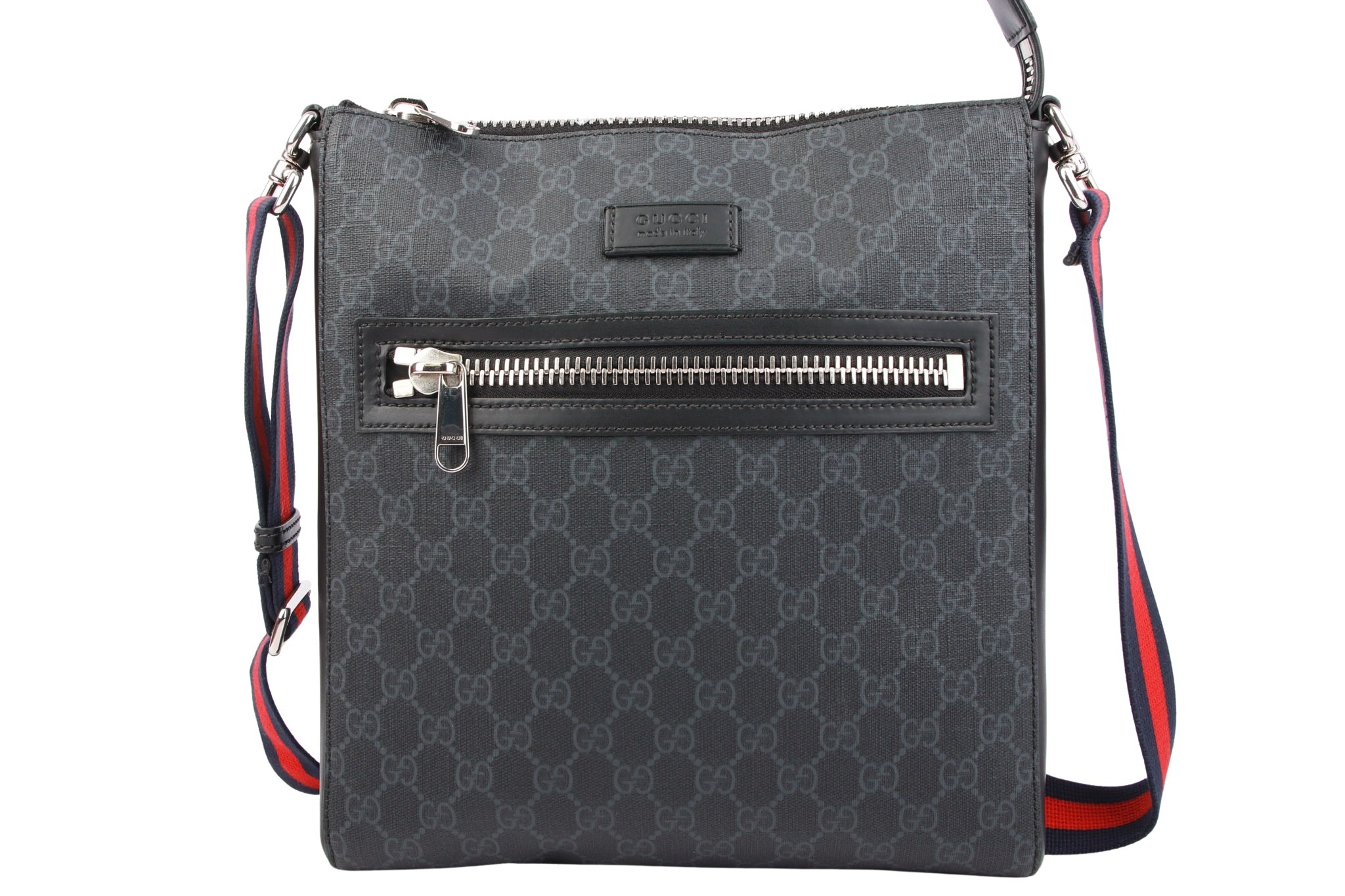 Gucci Messenger Crossbody Bag Guccissima Leder Schwarz