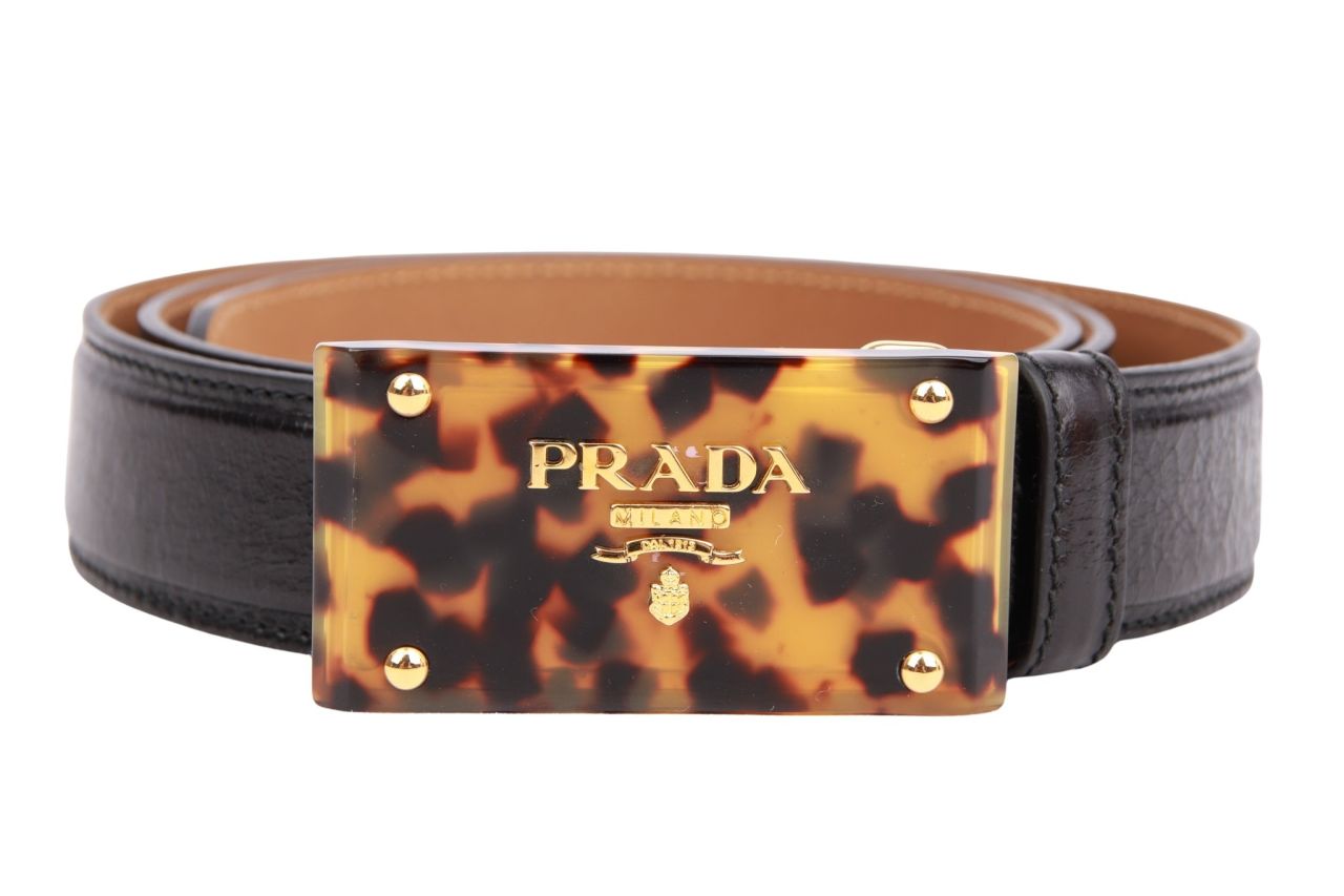 Prada Gürtel Leder Schwarz Gr. 90