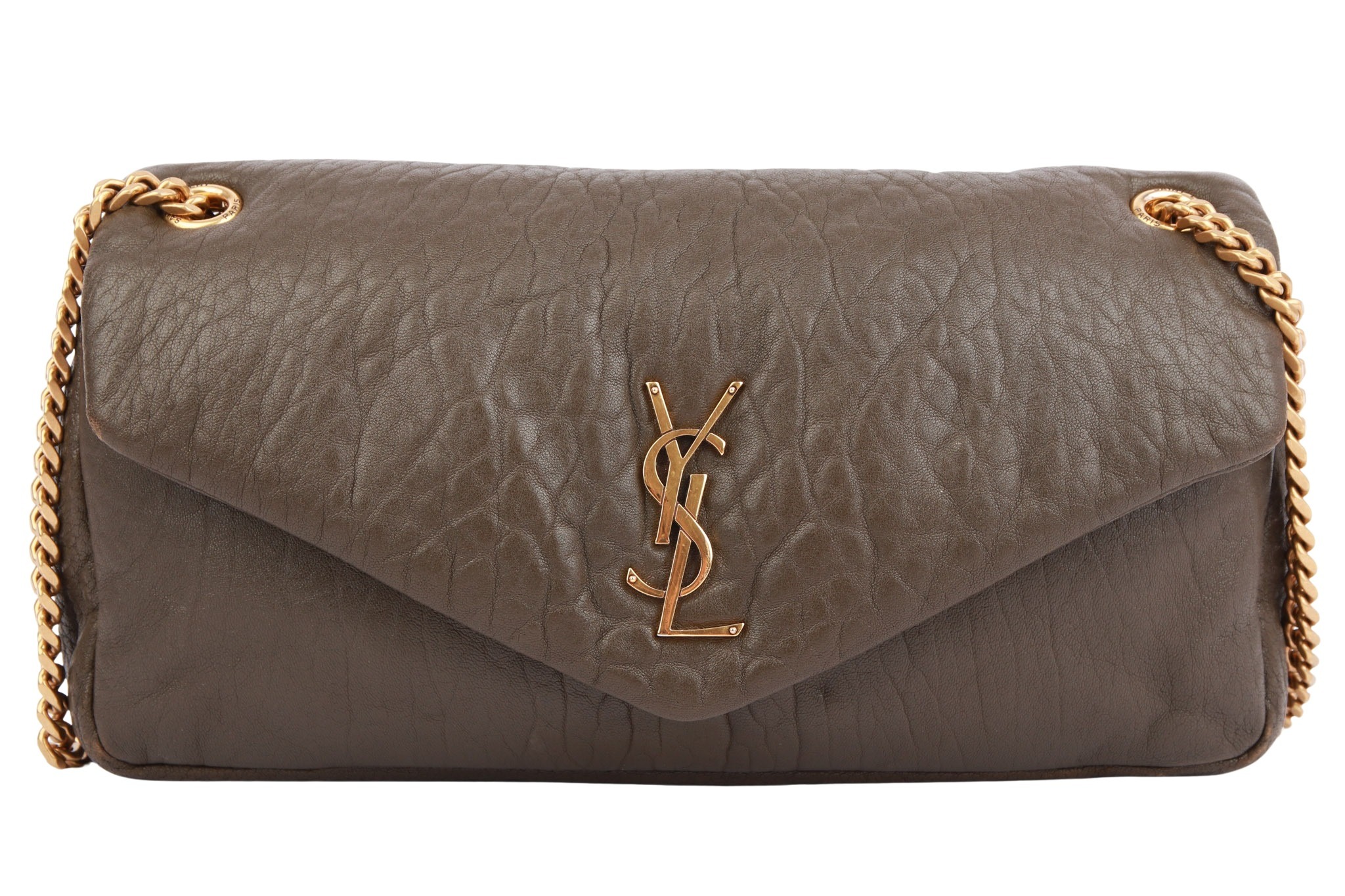 Saint Laurent Calypso Leder Khaki