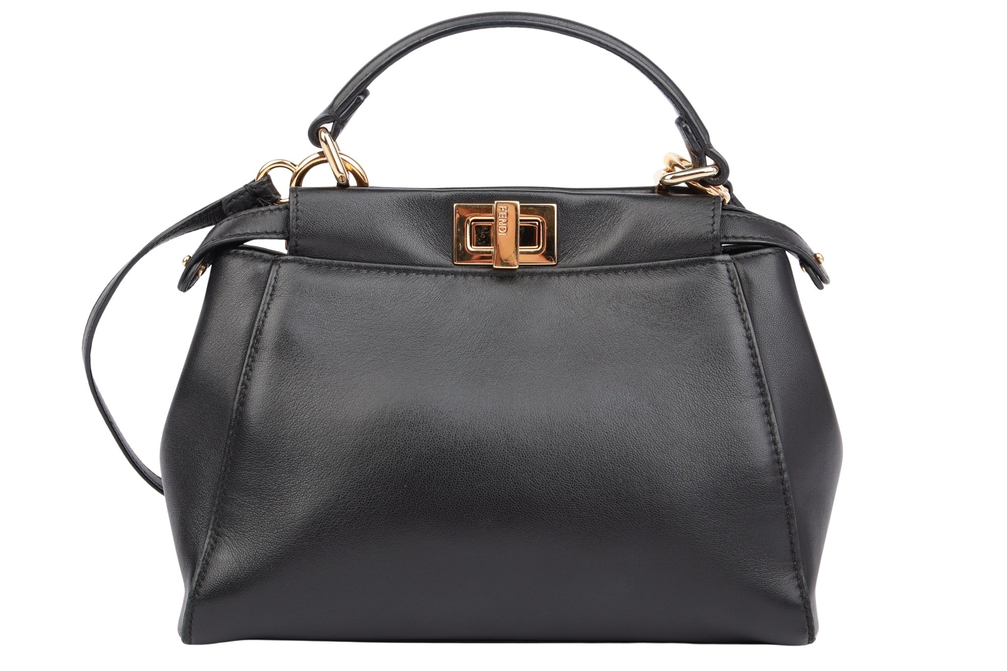 Fendi Peekaboo Mini Leder Schwarz
