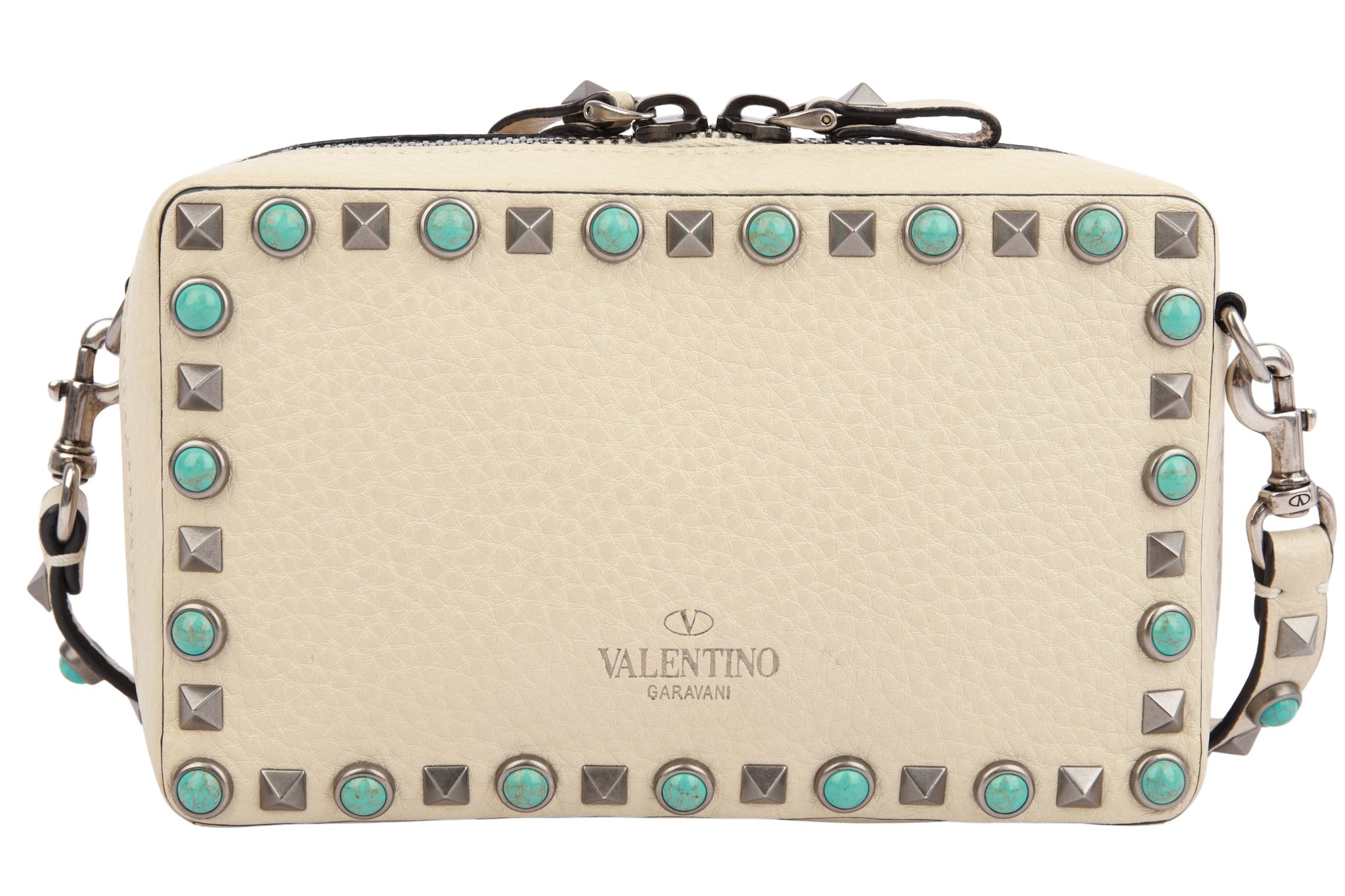Valentino Garavani Rockstud Rolling Camera Bag Turquoise