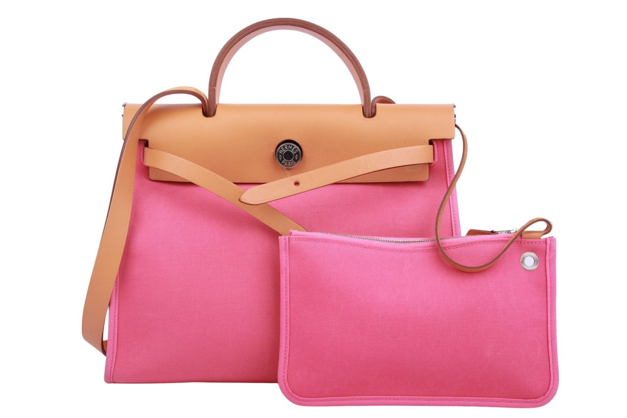 Hermès Herbag 31 Braun / Pink