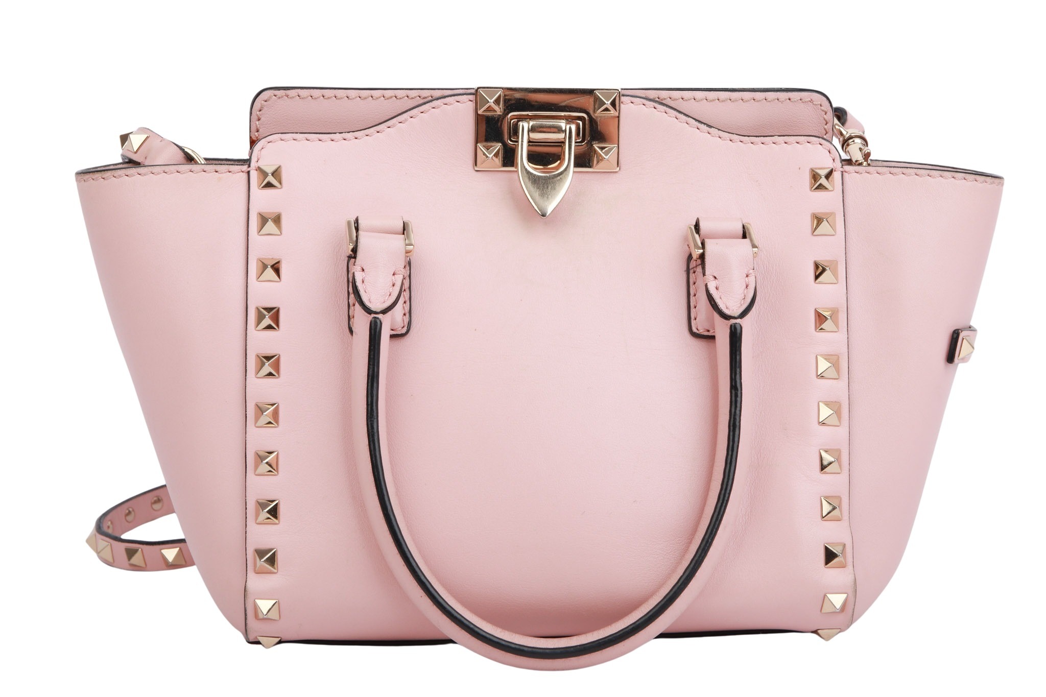 Valentino Rockstud Bag Small Rosa Leder