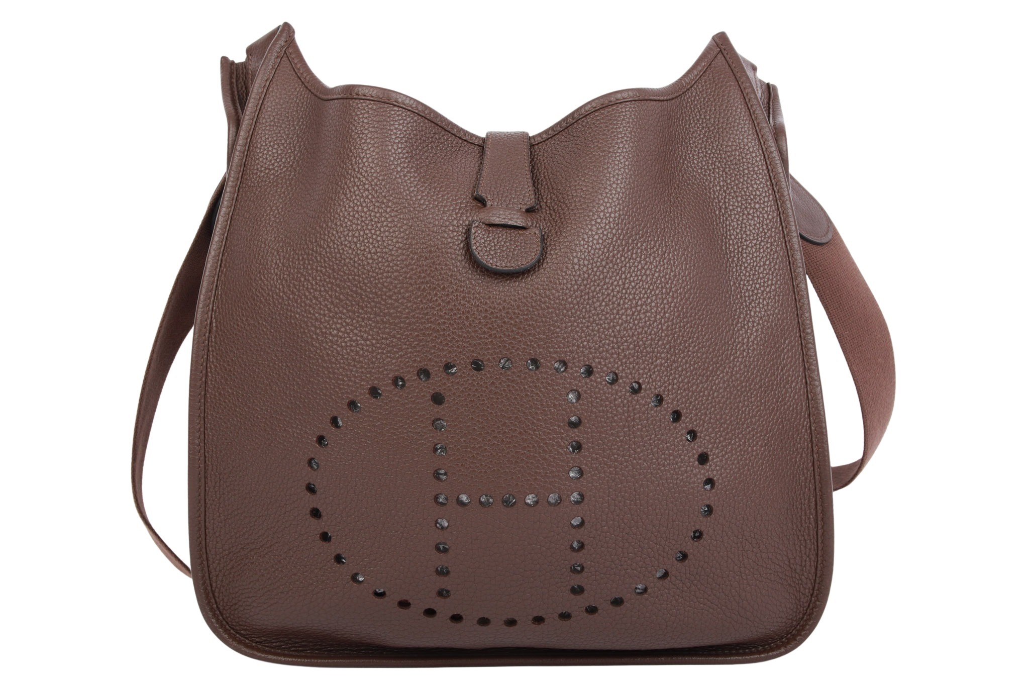 Hermès Evelyne GM Clémence Leder Chocolate Dark Brown