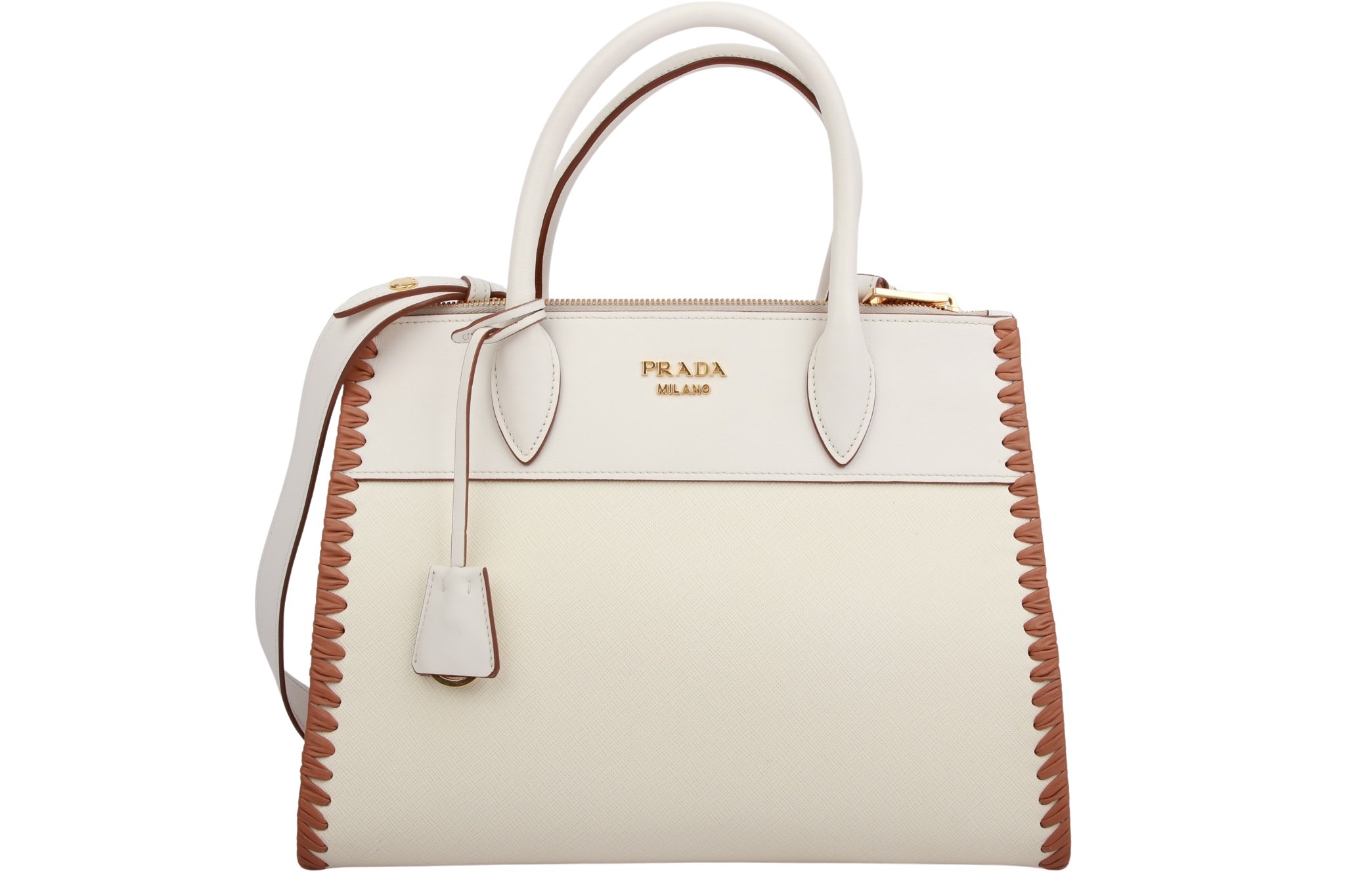 Prada Paradigme Saffiano Tasche Creme