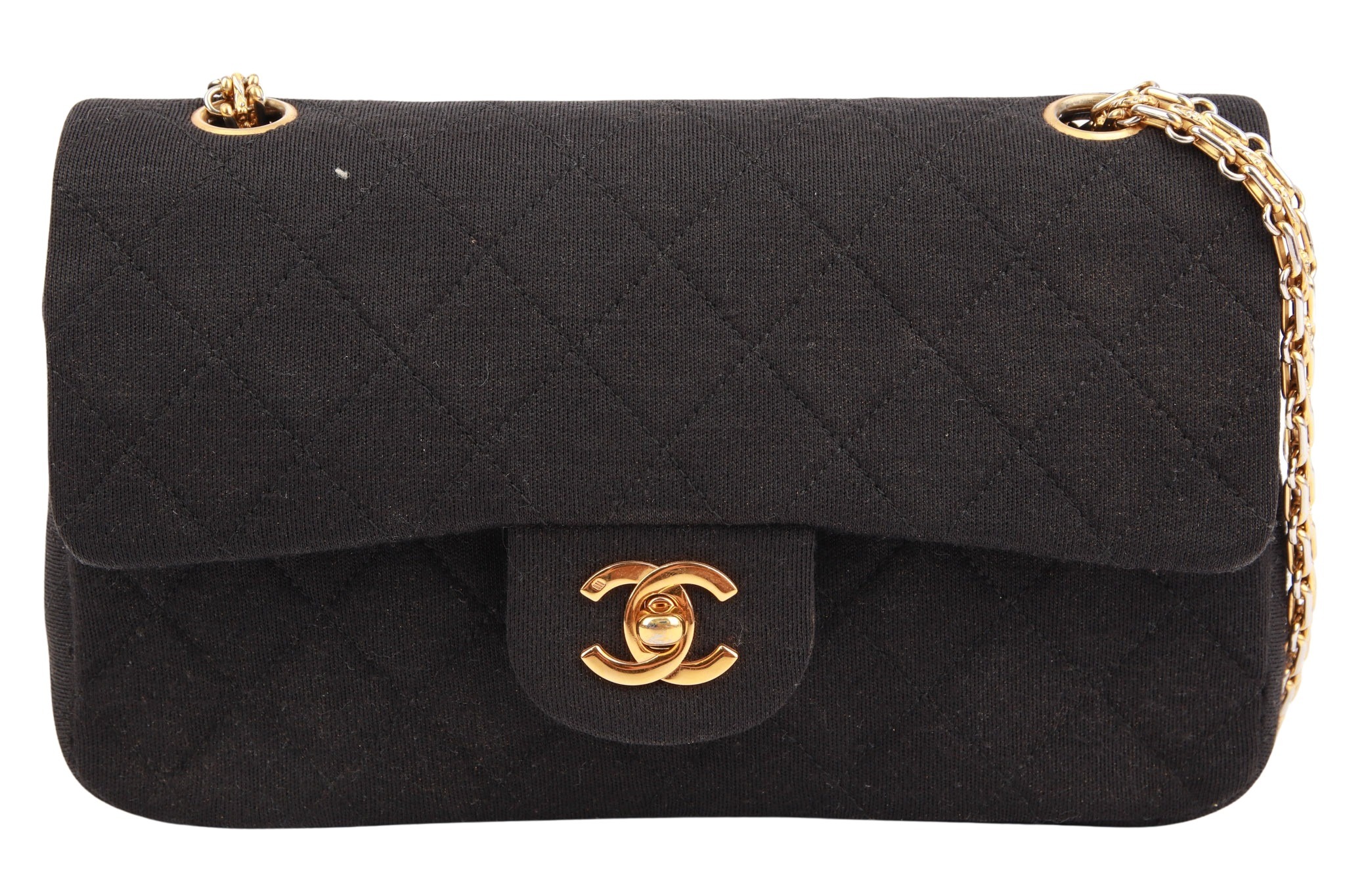 Chanel Timeless Classic Double Flap Small Jersey Schwarz