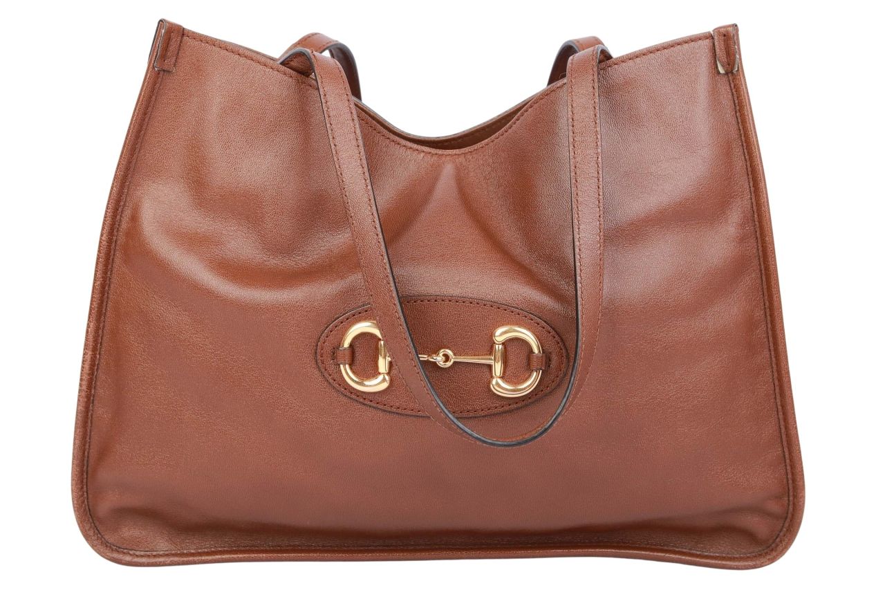 Gucci Horsebit Handtasche Leder Braun
