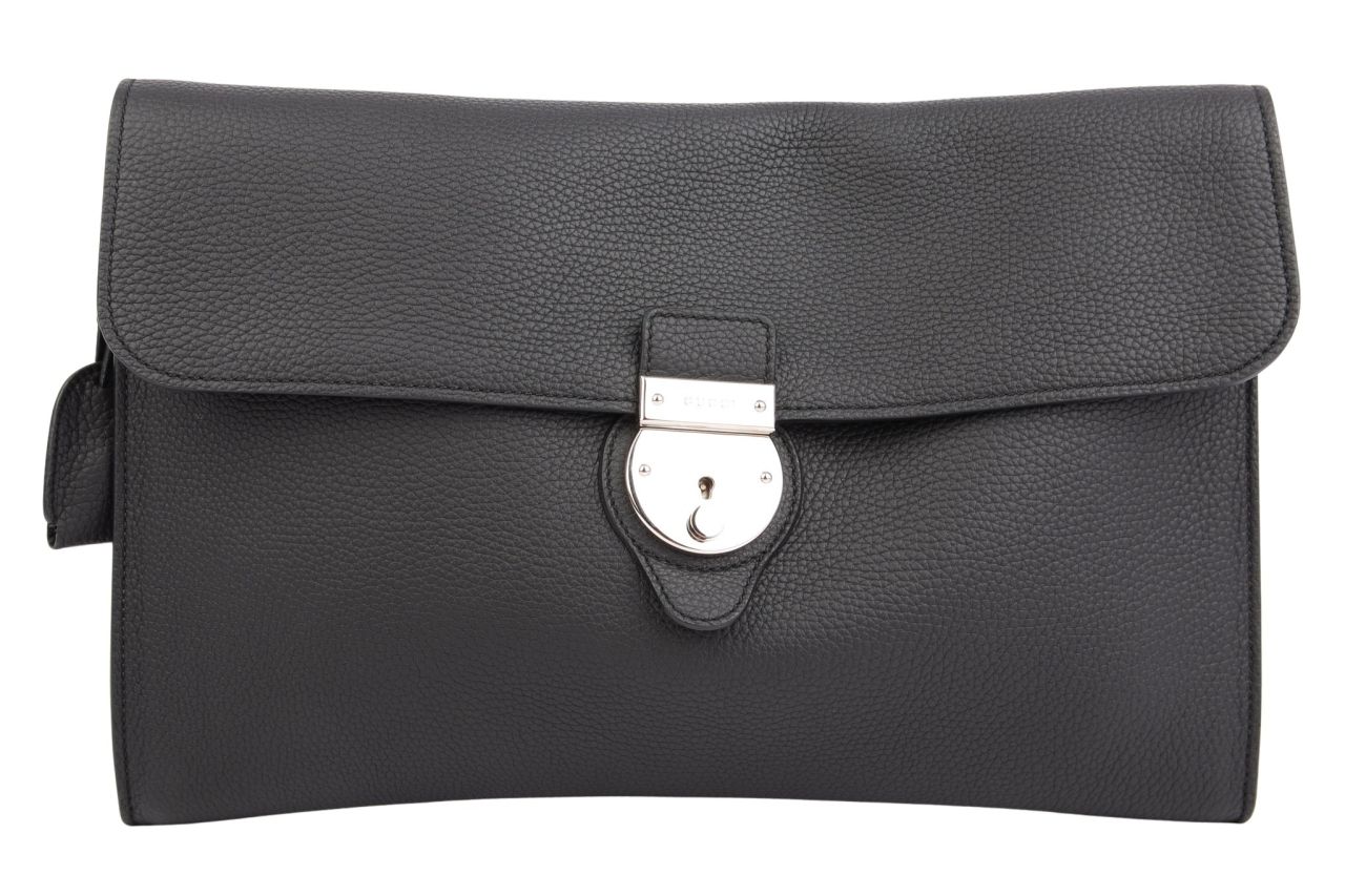 Gucci Aktentasche Leder Schwarz