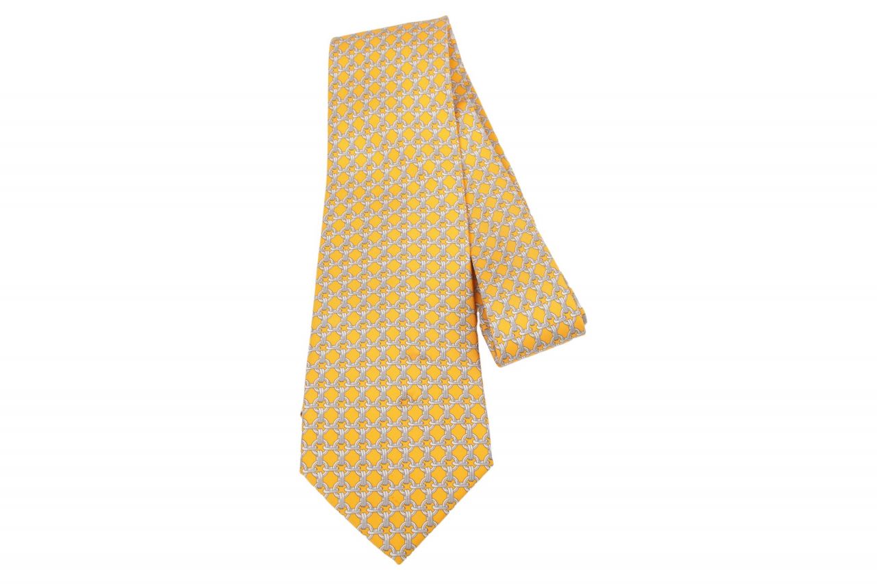 Hermès Krawatte Gelb